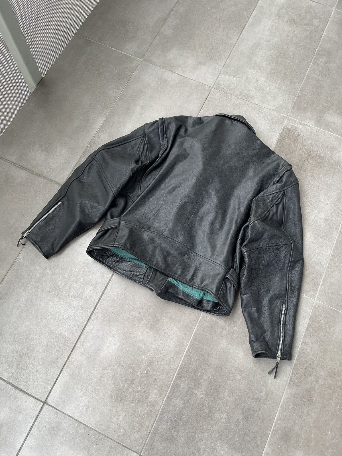Leather Berto Lucci Biker Belted Moto Racing Black Leather Jacket Size US M / EU 48-50 / 2 - 14 Thumbnail