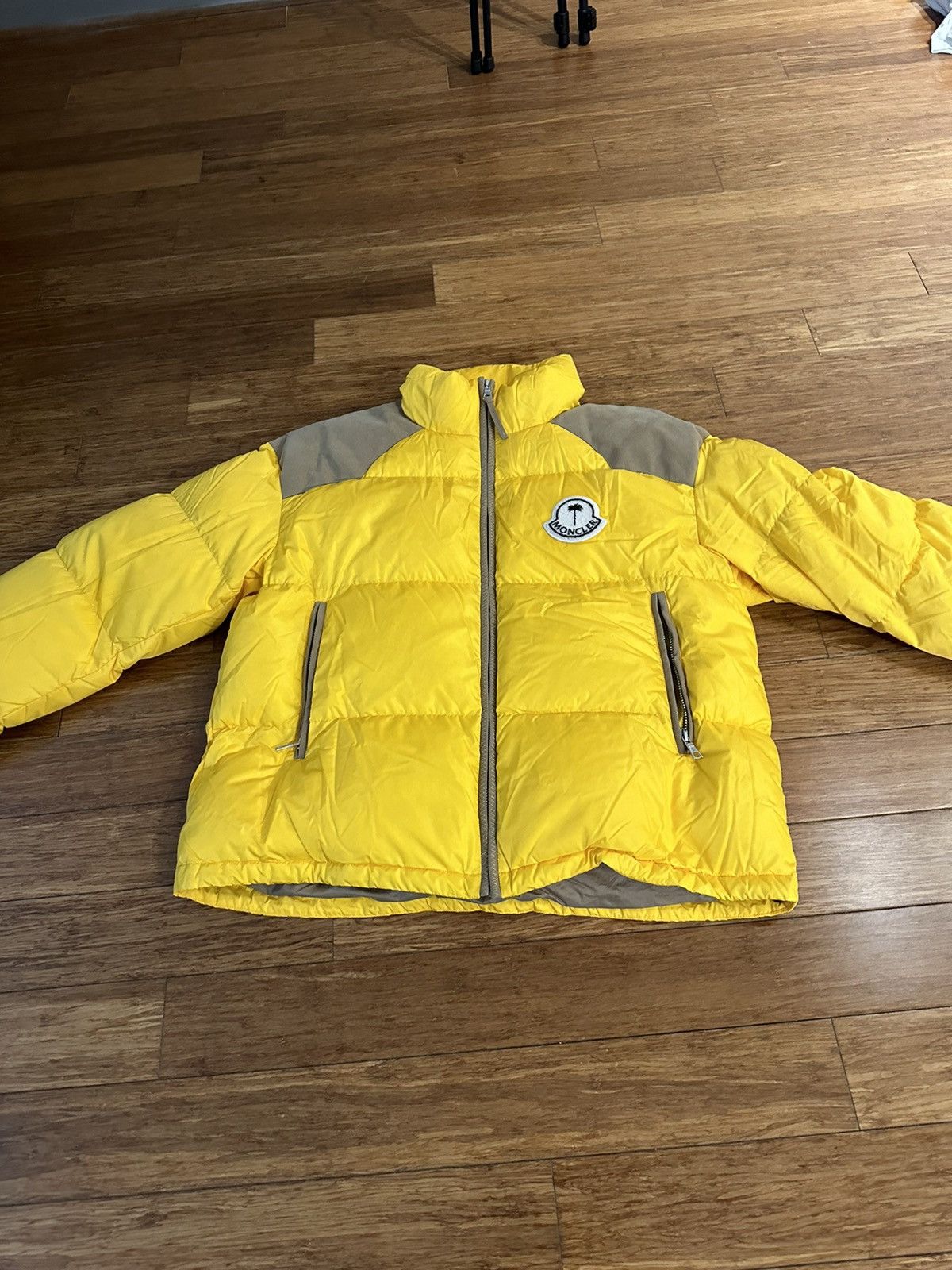 image of Moncler x Palm Angels Yellow Nevis Down Jacket, Men's (Size 2XL)