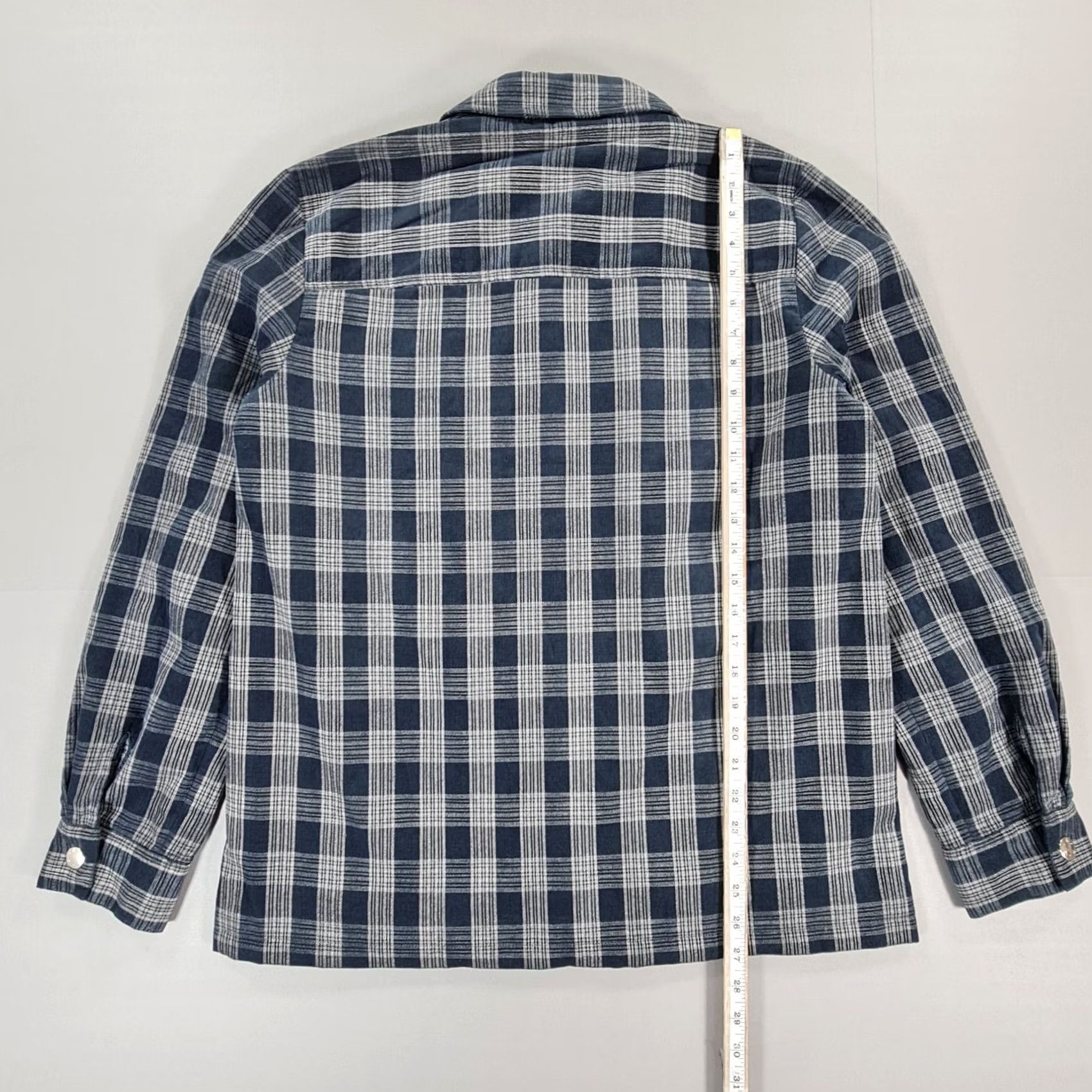 A.P.C. APC Mens Jacket Blue Small Snap Front Plaid Cotton Bomber Lightweight Shirt Mens JS Size US S / EU 44-46 / 1 - 7 Thumbnail