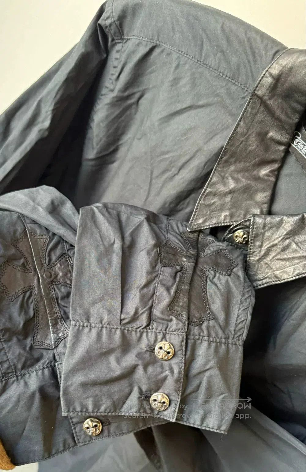 Chrome Hearts chrome hearts black leather panel shirt. Size US L / EU 52-54 / 3 - 7 Thumbnail