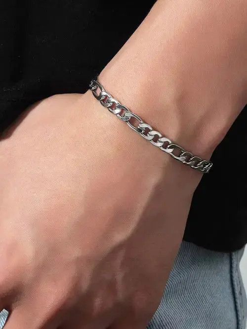 Vintage Stainless Steel Minimalist Link Bracelet Size ONE SIZE - 1 Thumbnail