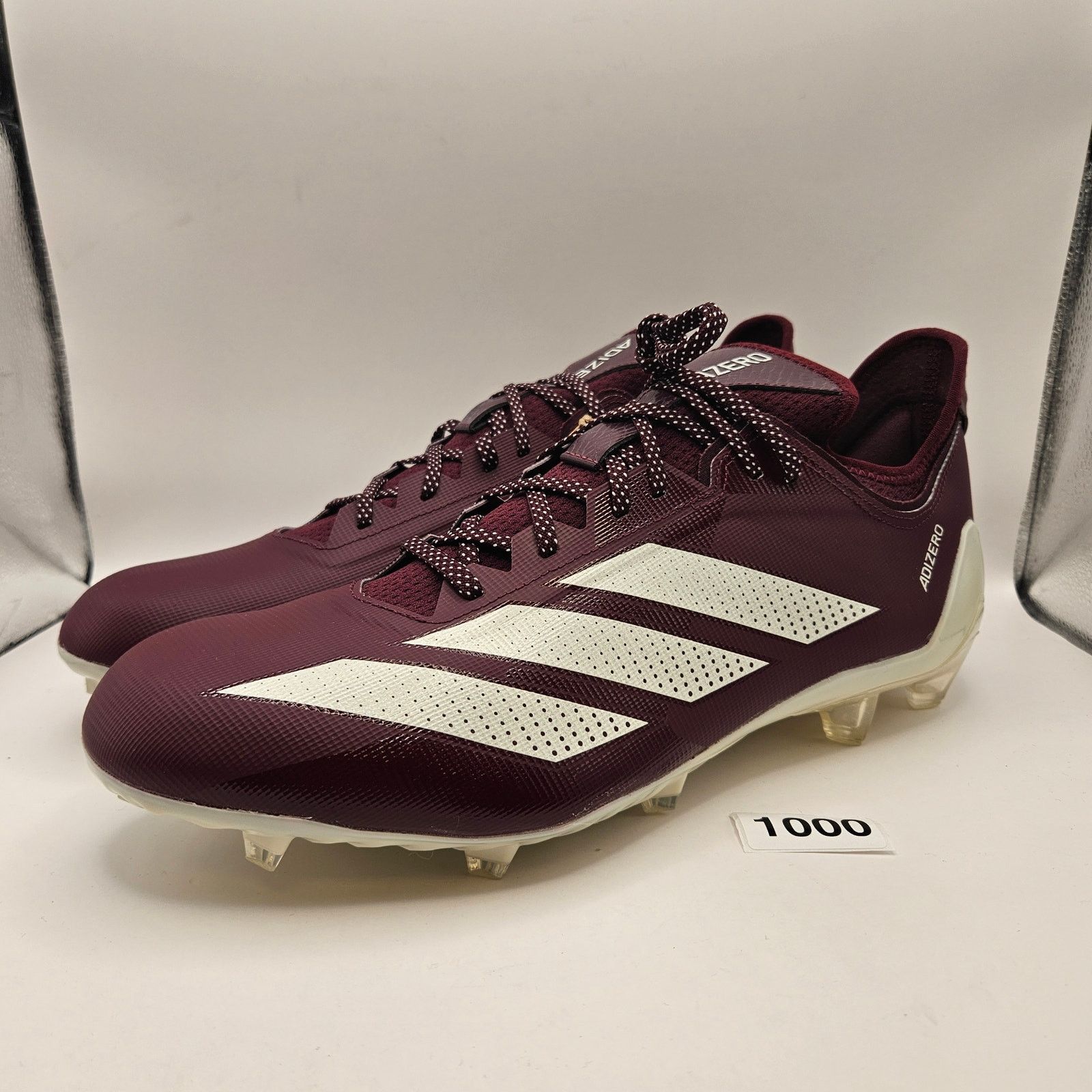 ADIDAS SIZE 15 ADIZERO ELECTRIC .1 BURGUNDY FOOTBALL CLEATS