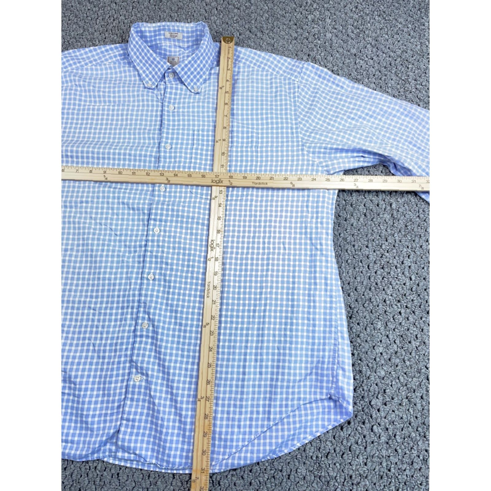 Peter Millar Peter Millar Shirt Adult XL Blue Gingham Check Cotton Long Sleeve Button-Down Preppy Casual Mens Size US XL / EU 56 / 4 - 5 Thumbnail