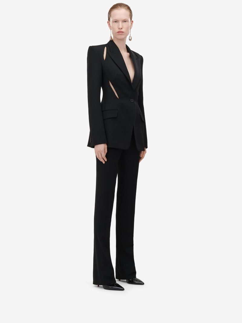 Alexander McQueen o1srvl11e0326 Slashed Single-Breasted Jacket in Black Size L / US 10 / IT 46 - 3 Thumbnail
