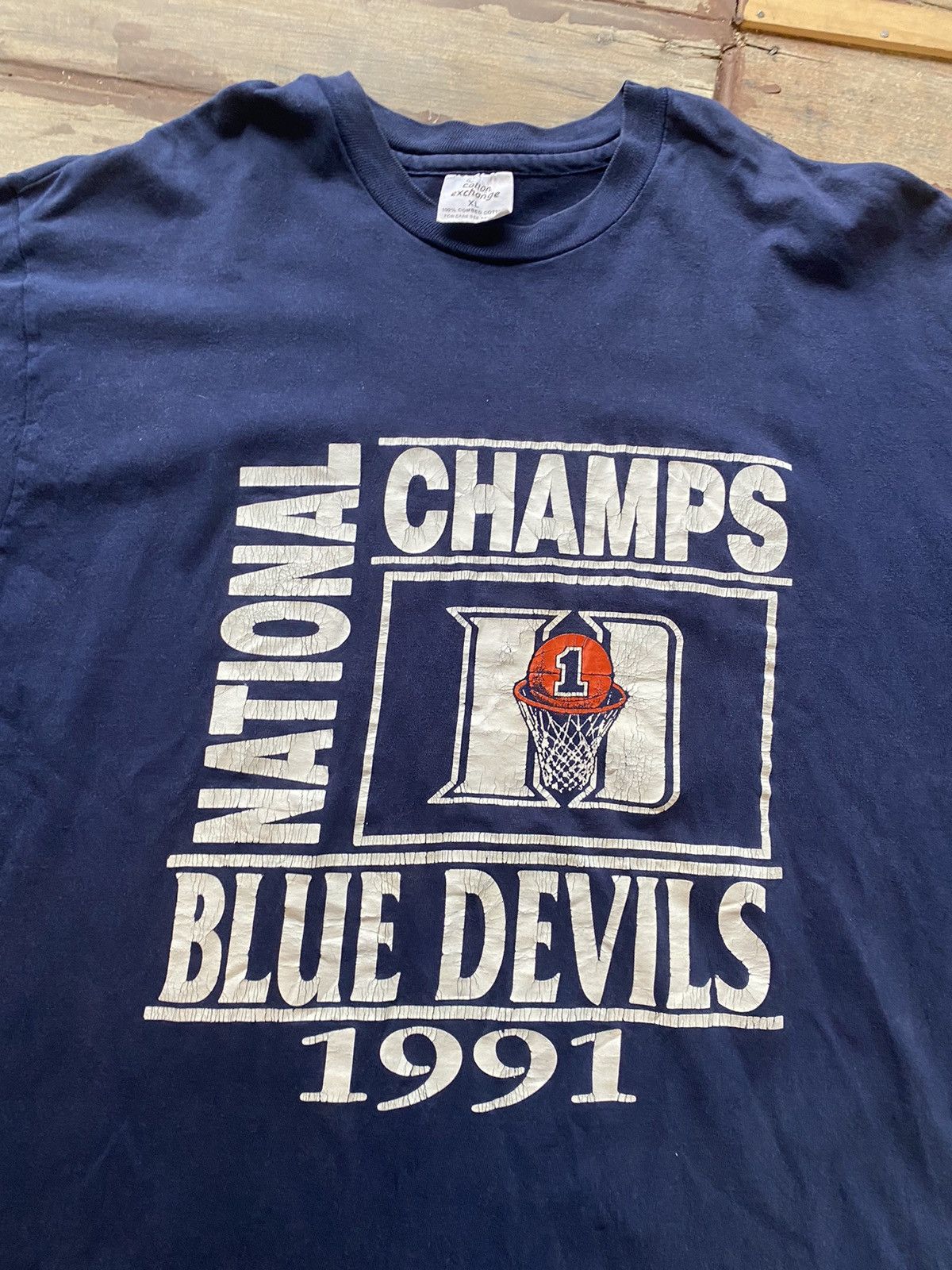 NCAA × Vintage Vintage 1991 Blue Devils T shirt Size US XL / EU 56 / 4 - 2 Thumbnail