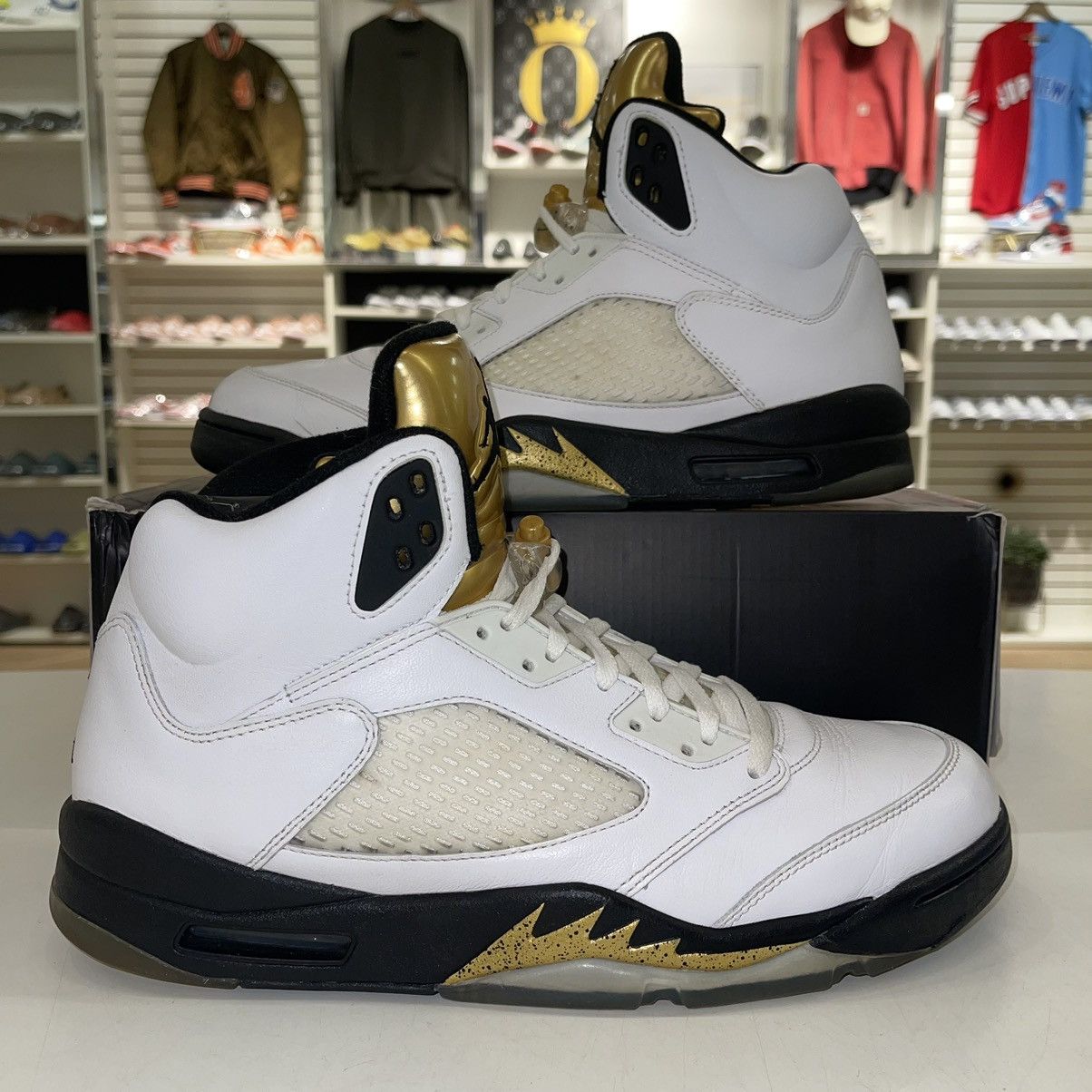 image of Air Jordan 5 Olympic - Worn With Original Box Shoes in Black/White, Men's (Size 12)