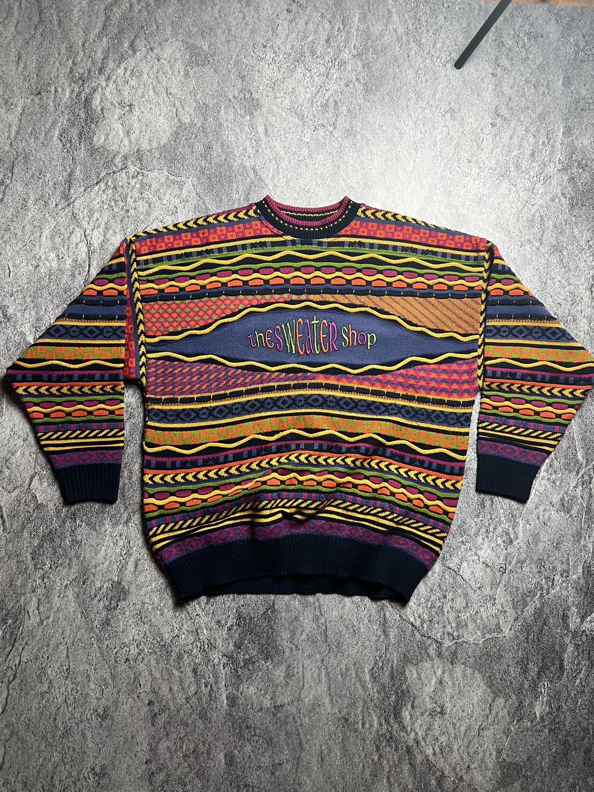 Pre-owned Rap Tees X Vintage Coogi Japan Archival Multicolor Style Knit Sweater