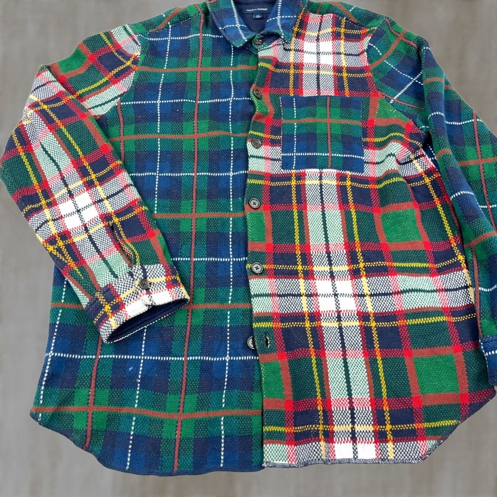 Tommy Hilfiger Tommy Hilfiger Shacket Men L Heavy Brushed Flannel Shirt Jacket Patchwork Plaid Button-Up Multicolor Casual Size US L / EU 52-54 / 3 - 1 Thumbnail