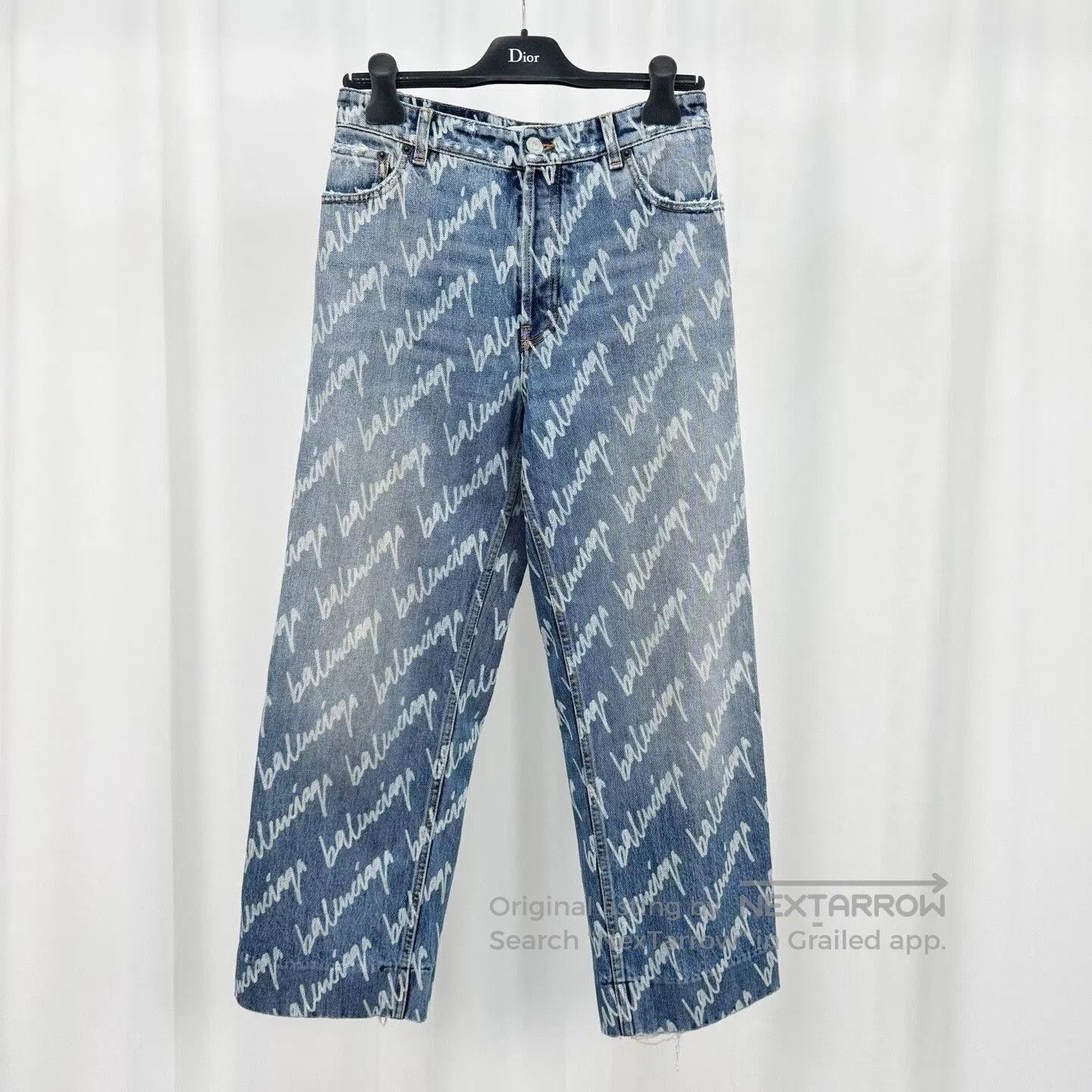 Balenciaga balenciaga logo print denim pants size w25. Size 25" / US 0 / IT 36 - 1 Thumbnail