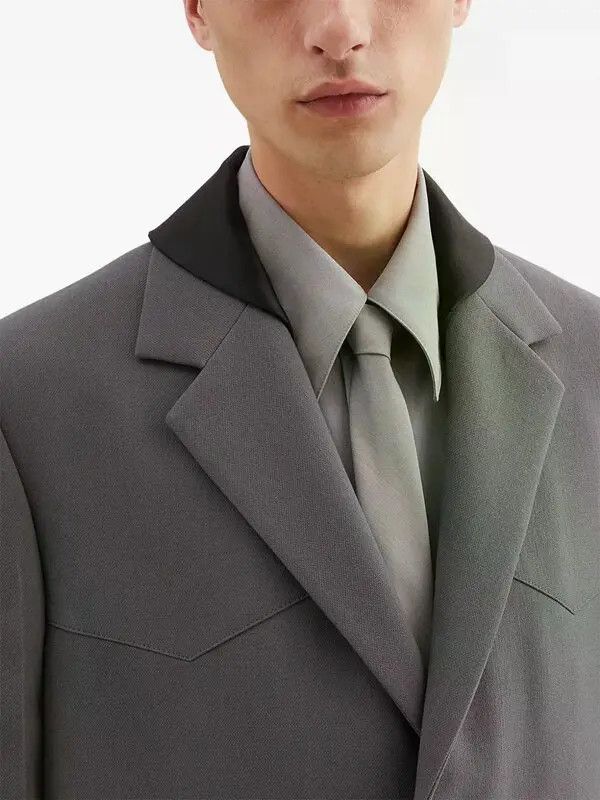 Jil Sander o1loc1c0426 Detachable Collar Tailored Jacket in Grey Size US S / EU 44-46 / 1 - 5 Thumbnail
