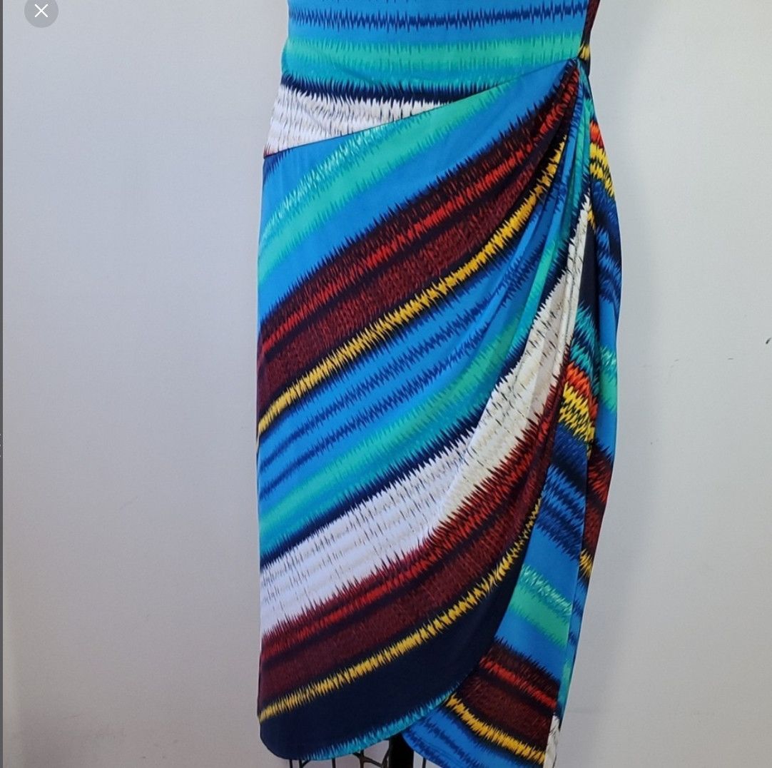 Other Rafaella L/XL Dress Tank Rainbow Tulip Wrap Skirt Midi Body Size L / US 10 / IT 46 - 7 Thumbnail
