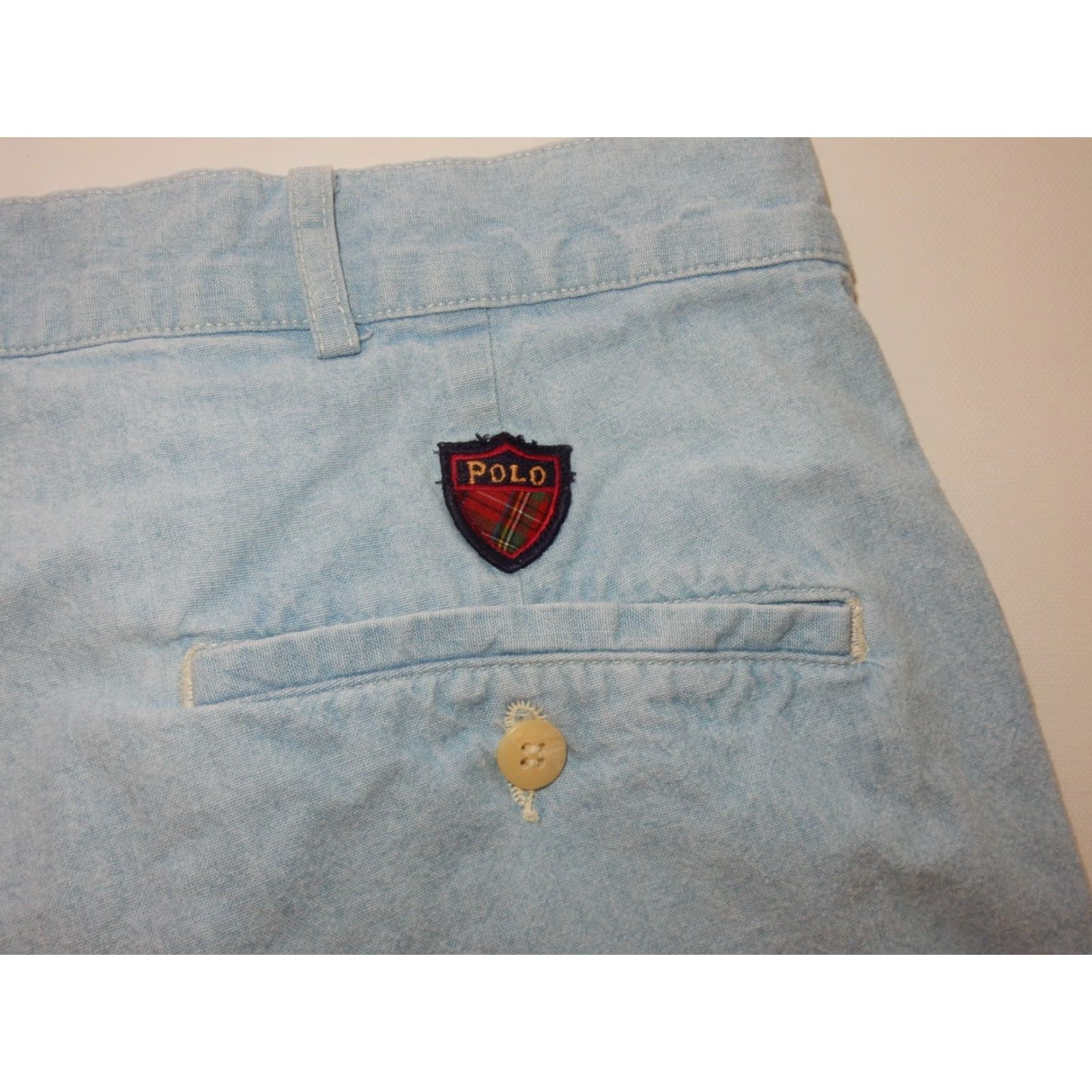 Polo Ralph Lauren VTG Polo Ralph Lauren Men's Shorts Chino 36 Denim/Chambray Cotton USA Made Blue Size US M / EU 48-50 / 2 - 2 Thumbnail