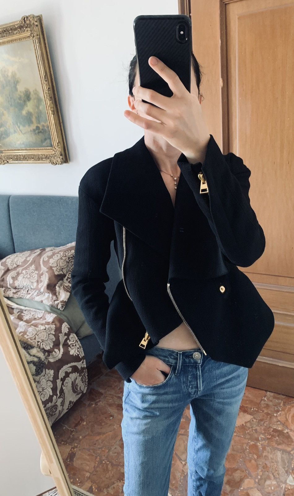 Tom Ford Tom Ford Black Wool Cropped Blazer XS/S – Gold Hardware Size S / US 4 / IT 40 - 3 Thumbnail