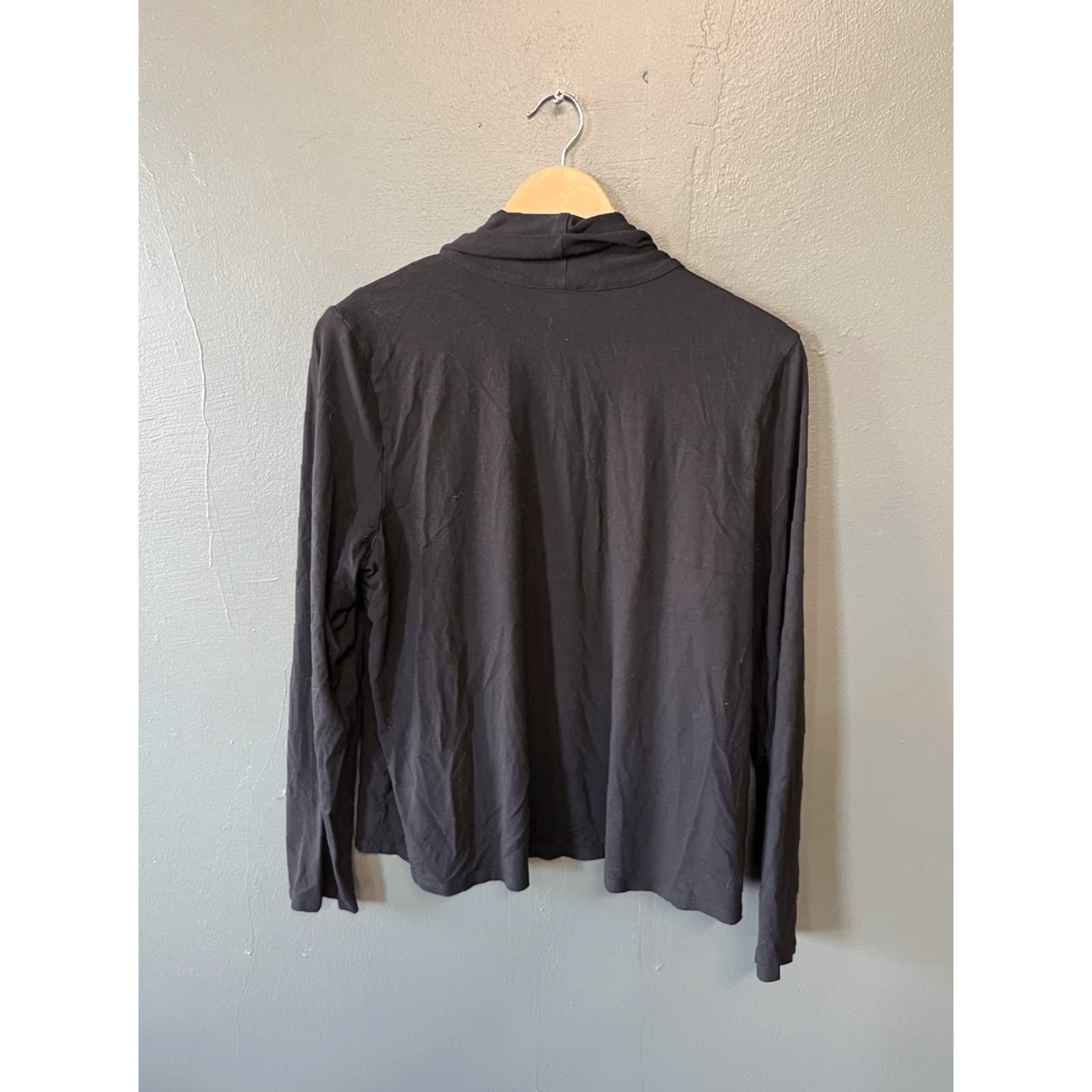 J. Jill J. Jill Womens Wearever Black Open Front Cardigan Sweatshirt L Size Size L / US 10 / IT 46 - 2 Thumbnail