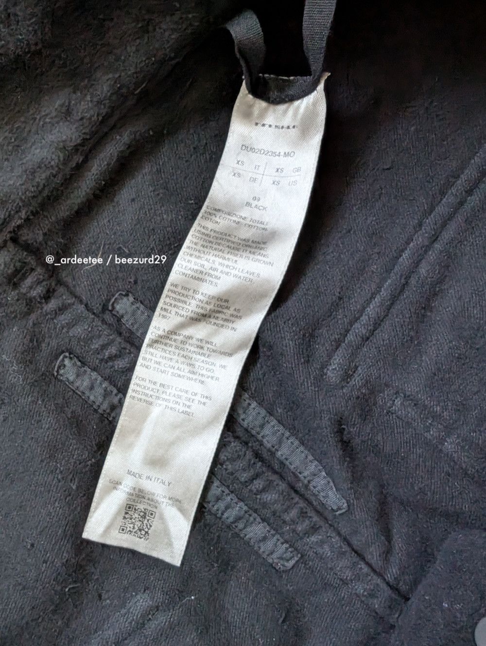 Rick Owens Drkshdw *NEW* HEAVY COTTON MOLESKIN CARGO PANTS XS Size US 30 / EU 46 - 9 Thumbnail
