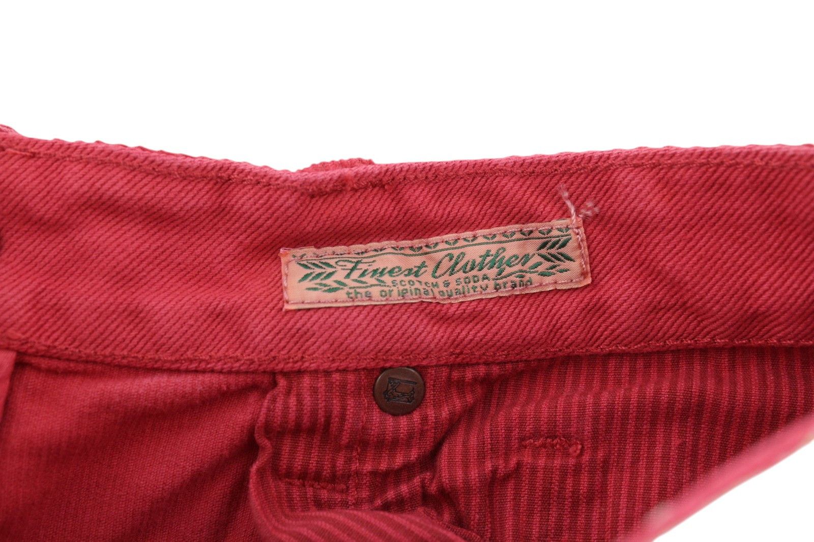 Scotch & Soda W29 Chino Corduroy Washed Red Button Fly Logo 84141 Size US 29 - 7 Thumbnail