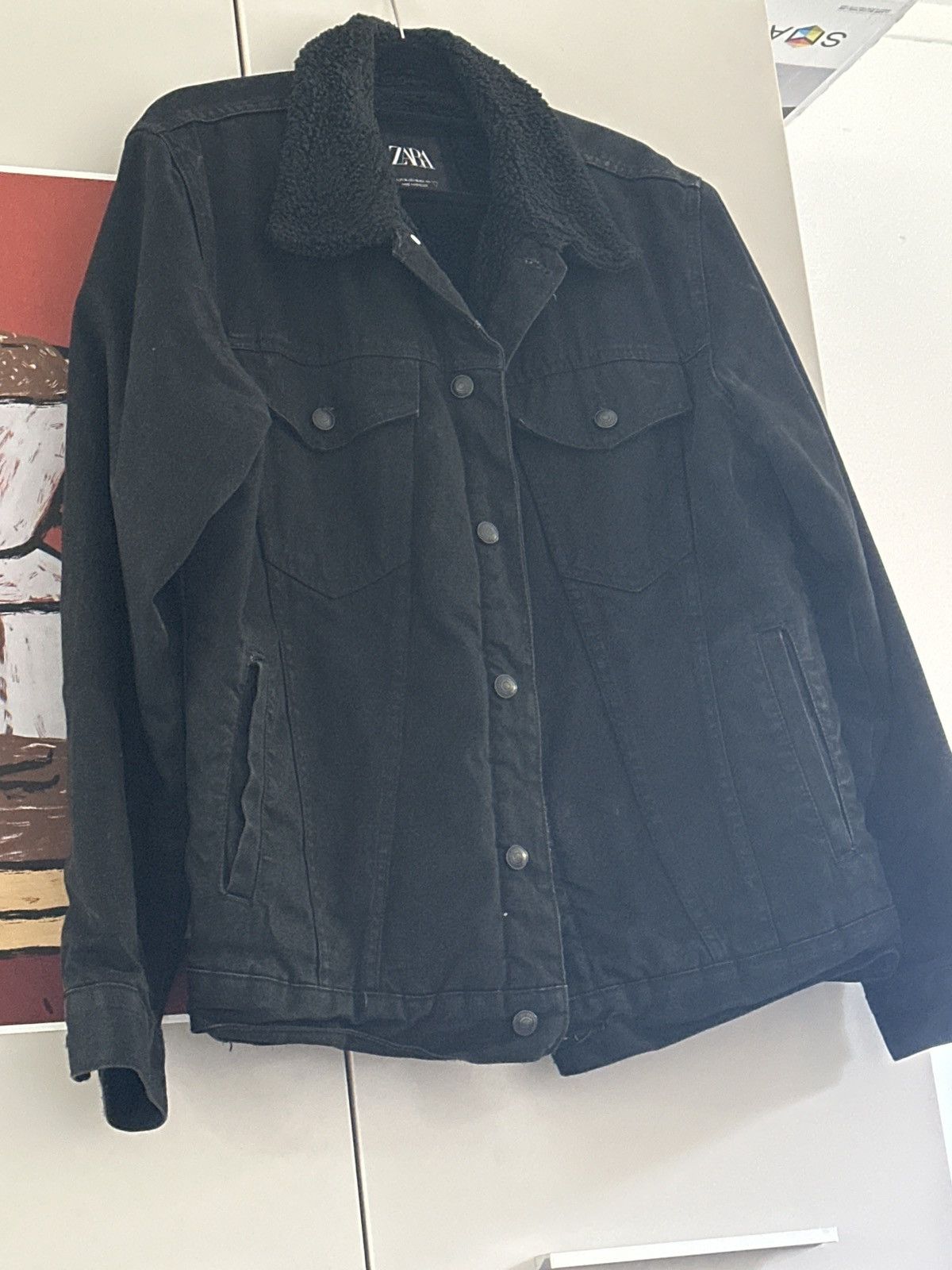 Zara Denim Jacket Black Size US XL / EU 56 / 4 - 1 Preview