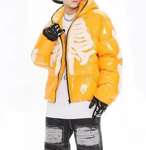 Japanese Brand Yellow Skeleton Puffer Jacket Size US M / EU 48-50 / 2 - 3 Thumbnail