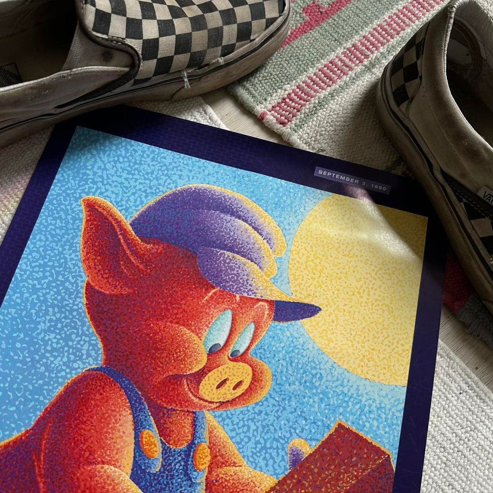 Disney Rare Vintage 90s Walt Disney Porky The Pig Exclusive Poster Size ONE SIZE - 3 Thumbnail