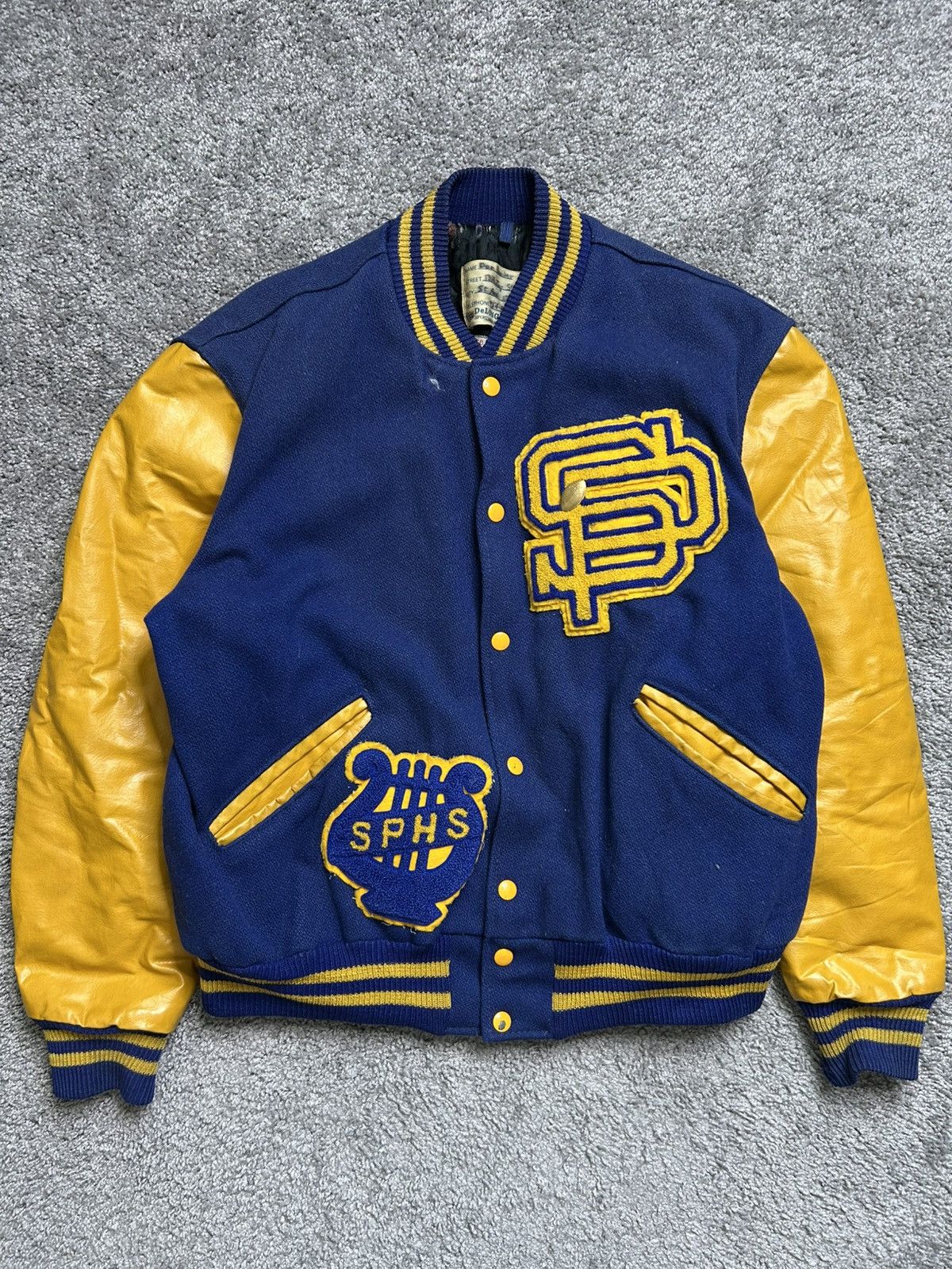 Vintage 70s De Long Varsity Football Letterman Wool Jacket