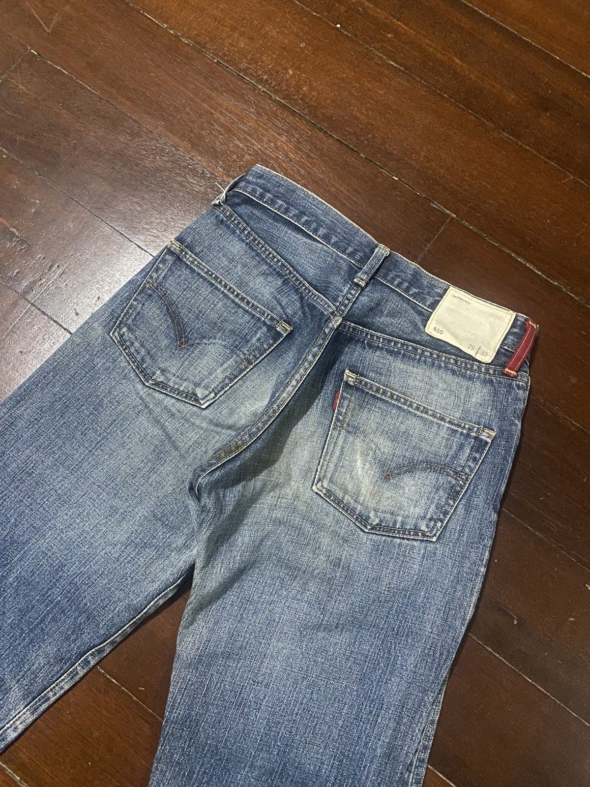 Levi's Vintage Levis 510 Red Loop Jeans nice faded mud wash rework Size US 29 - 14 Thumbnail