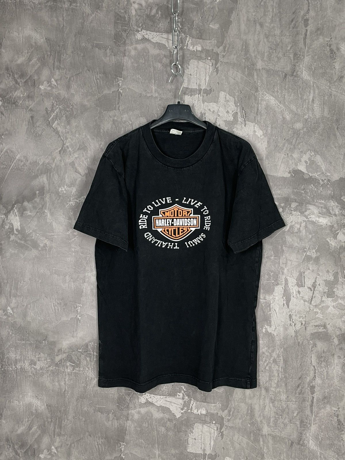 Harley Davidson × Vintage Vintage Y2K Harley Davidson Stone Fadd Big Logo Rare T-Shirt Size US XL / EU 56 / 4 - 1 Thumbnail