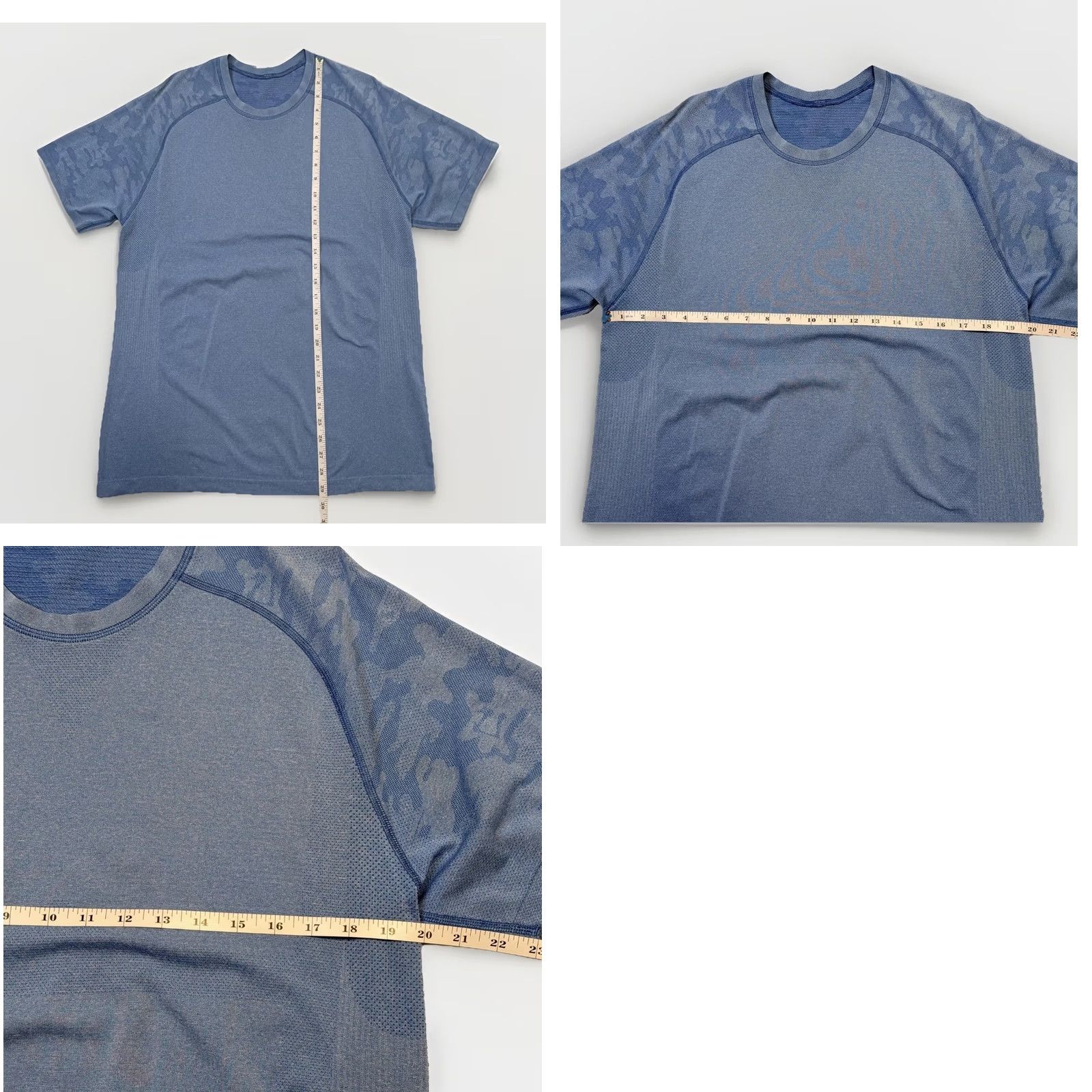 Lululemon Lululemon Shirt Mens Large Blue Camo Seamless Athletic Training Short Sleeve Size US L / EU 52-54 / 3 - 8 Thumbnail