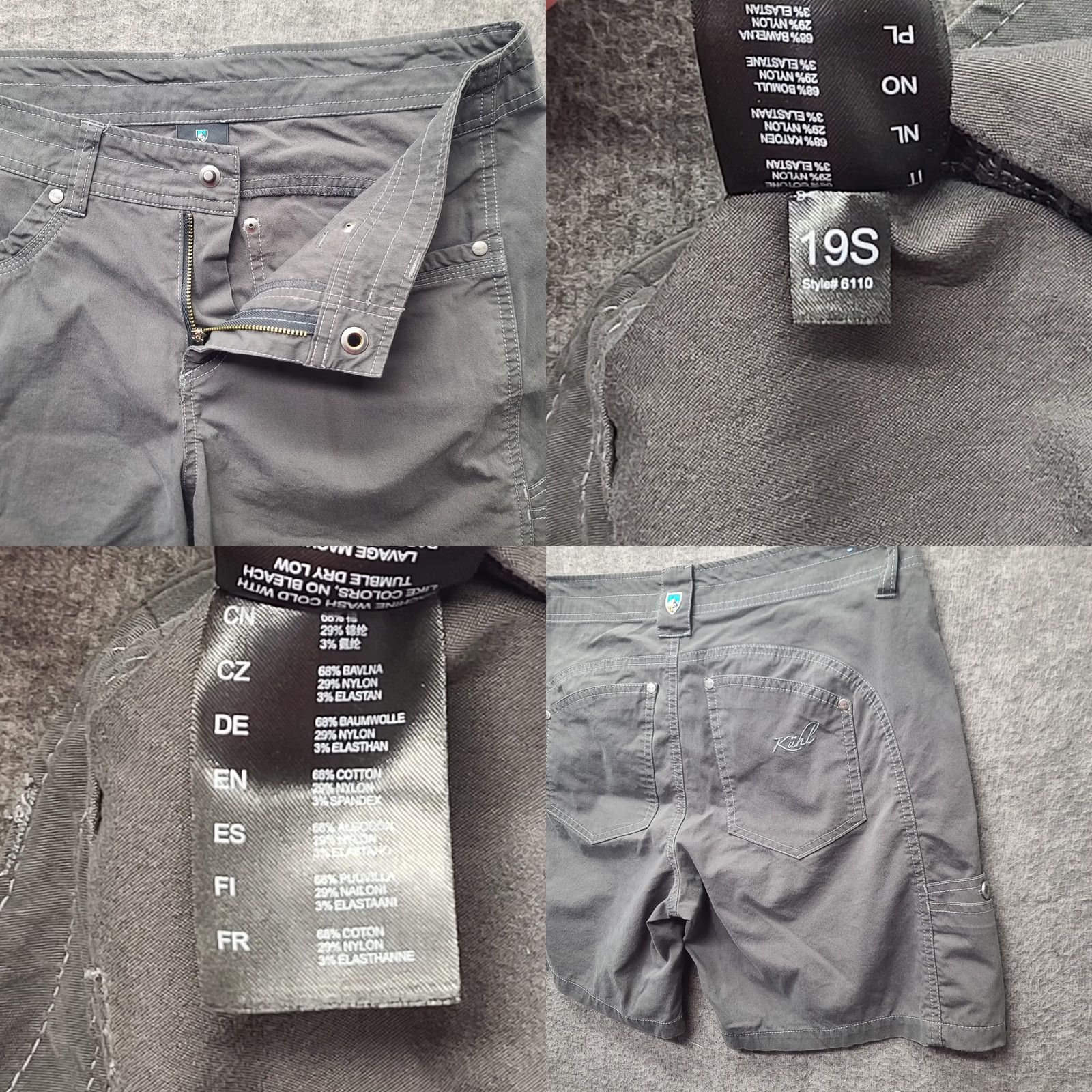 Vintage Kuhl Shorts Womens 8 Cargo Pocket Cotton Nylon Spandex Canvas Relaxed Mid Rise Gray Outdoor Hiking PT Size 30" / US 8 / IT 44 - 8 Thumbnail