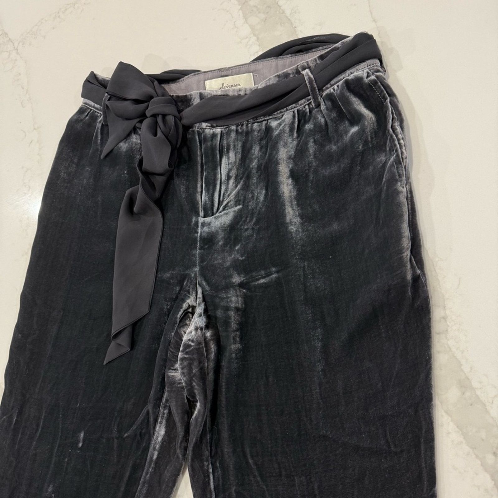 Anthropologie Anthropologie Elevenses Velvet Ribbon Tie Trousers Womens 2 Size 26" / US 2 / IT 38 - 5 Thumbnail