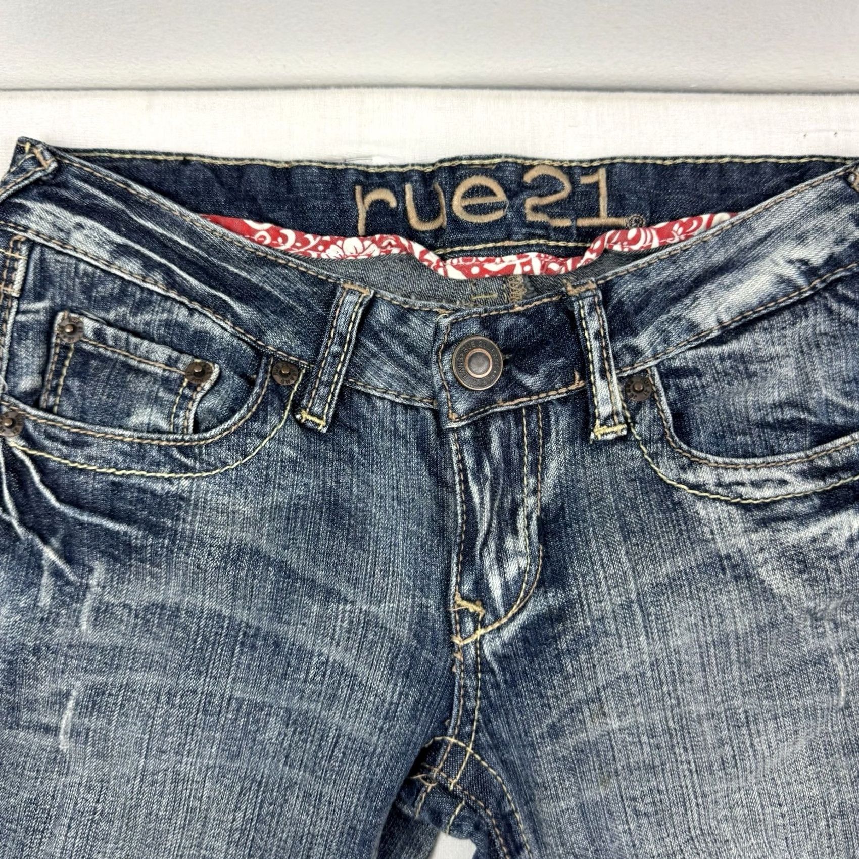 Vintage VINTAGE Rue 21 Jeans Womens Size 0 Bootcut Flare Hipster 90s Y2K Punk Blue Denim Cotton Spandex Inseam 32 Size 42" / US 20 - 3 Thumbnail