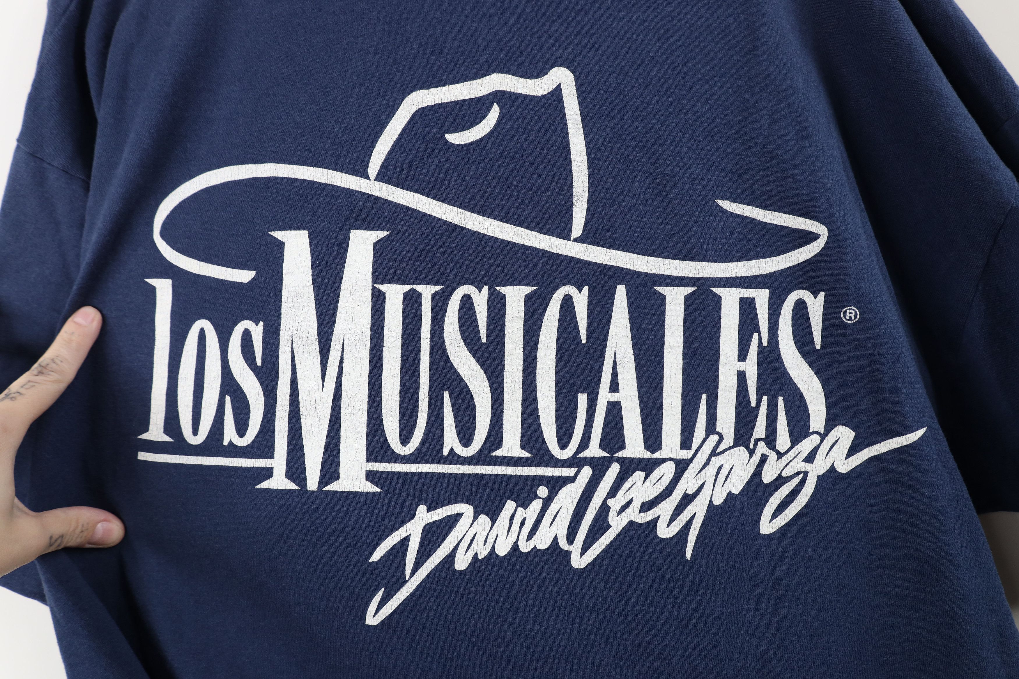 Vintage Vintage 90s Los Musicales David Lee Garza Algo T-Shirt Size US XL / EU 56 / 4 - 12 Thumbnail