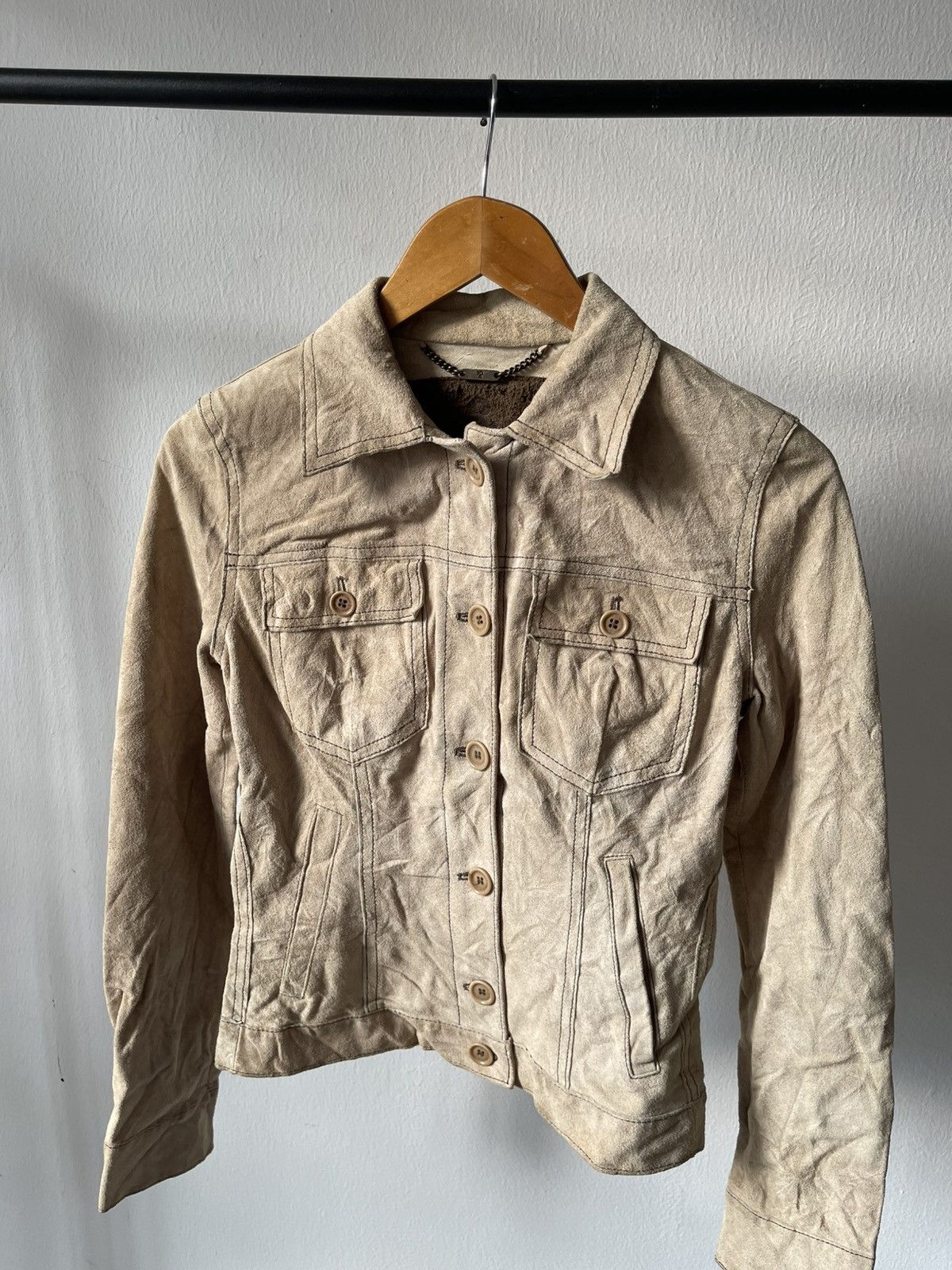 Dolce & Gabbana 2000s Dolce & Gabbana Suede Leather Jacket #98 Size XXS / US 00 / IT 34 - 2 Thumbnail