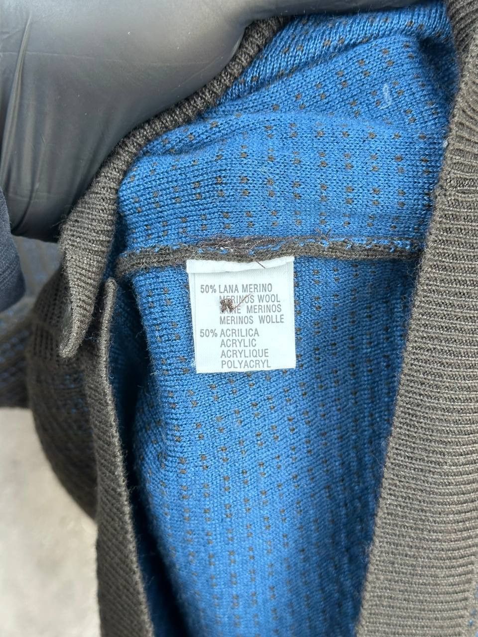 Bellwood Bellwood V-Neck Cardigan Wool Sweater Knit Brown Blue Italy Size US S / EU 44-46 / 1 - 12 Thumbnail