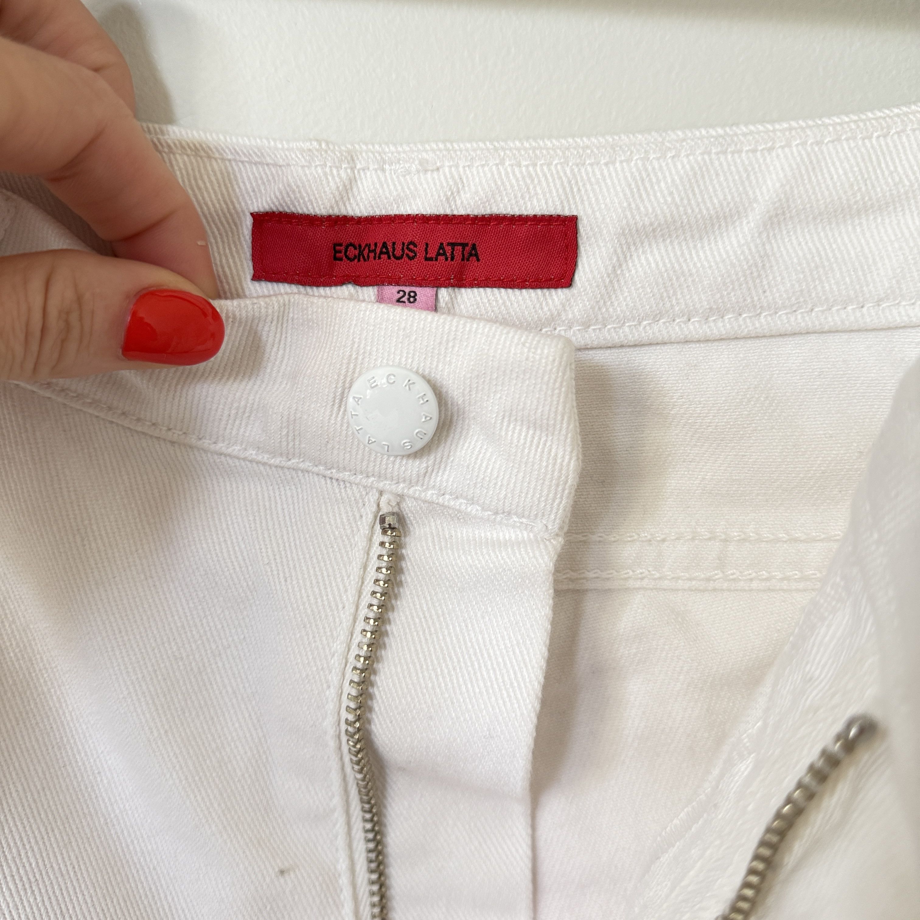 Eckhaus Latta Mid-Rise Wide Leg White/Pink Ombre Jean Size 28" / US 6 / IT 42 - 3 Thumbnail