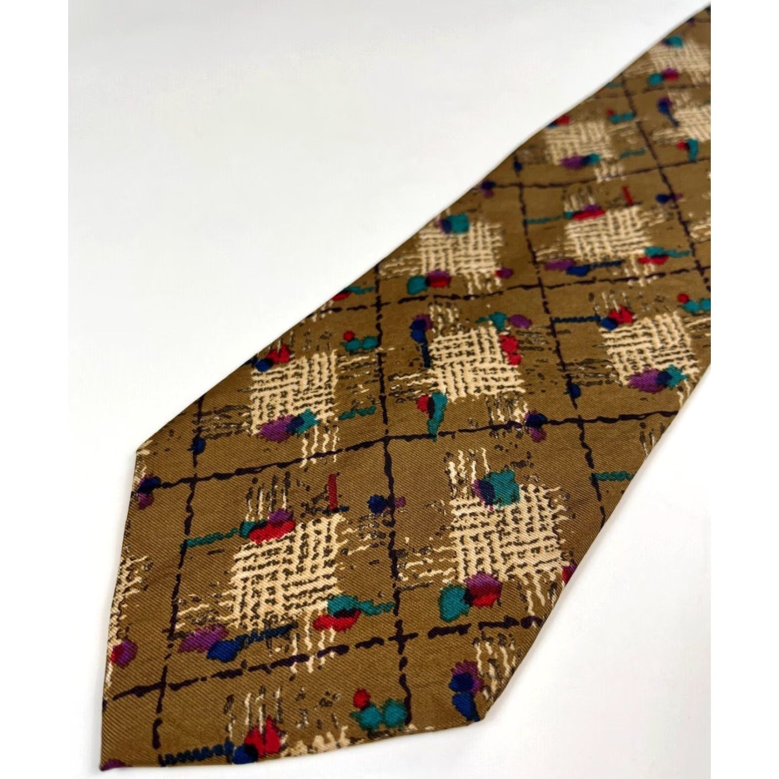 Hugo Boss VINTAGE Hugo Boss Silk Tie Abstract Made in Italy Men's Vintage Silk Tie Size ONE SIZE - 4 Thumbnail
