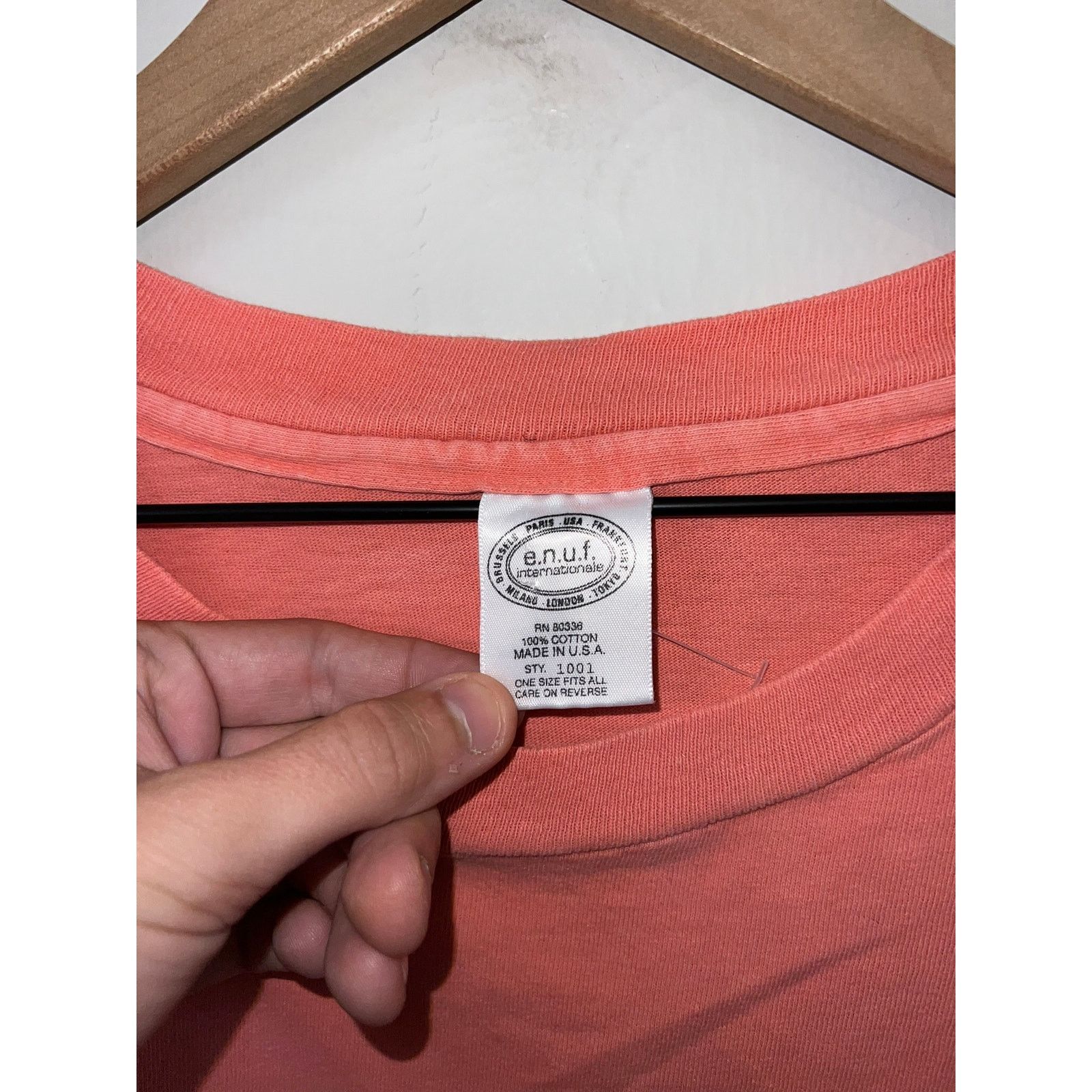Vintage Vintage Enuf Jeanswear Shirt Quality Pink Tee 90s VTG XL Size US XL / EU 56 / 4 - 7 Thumbnail
