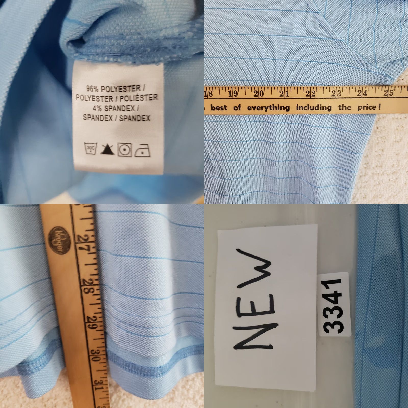 Vintage Fairway & Greene Polo Shirt Mens L Blue Stripe Belfair Logo Golf Performance Top Size US L / EU 52-54 / 3 - 9 Thumbnail