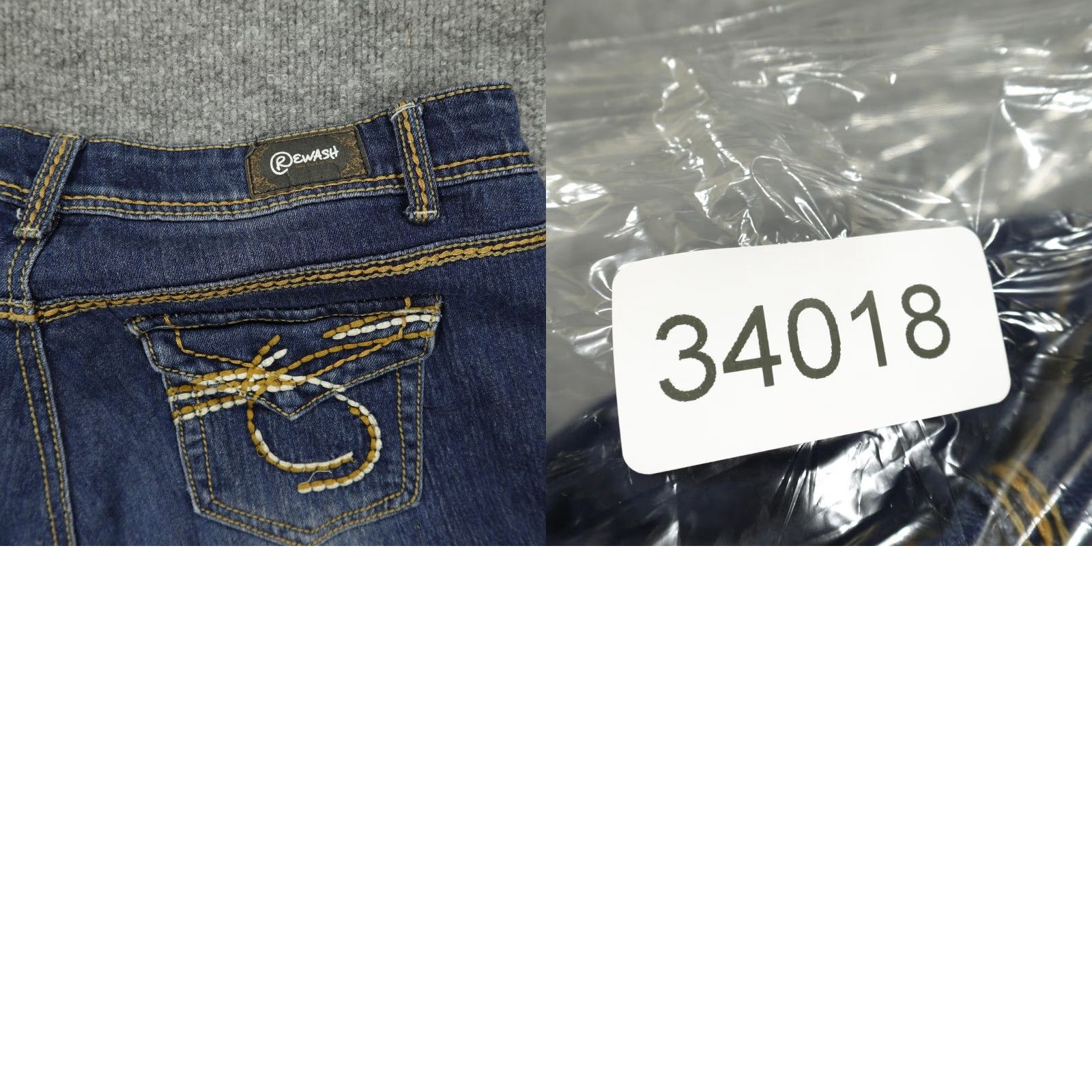 Vintage Rewash Jeans Womens 9 Bootcut Flare Stretch Denim Embroidered Dark Wash Blue Jeans Size 30" / US 8 / IT 44 - 8 Thumbnail