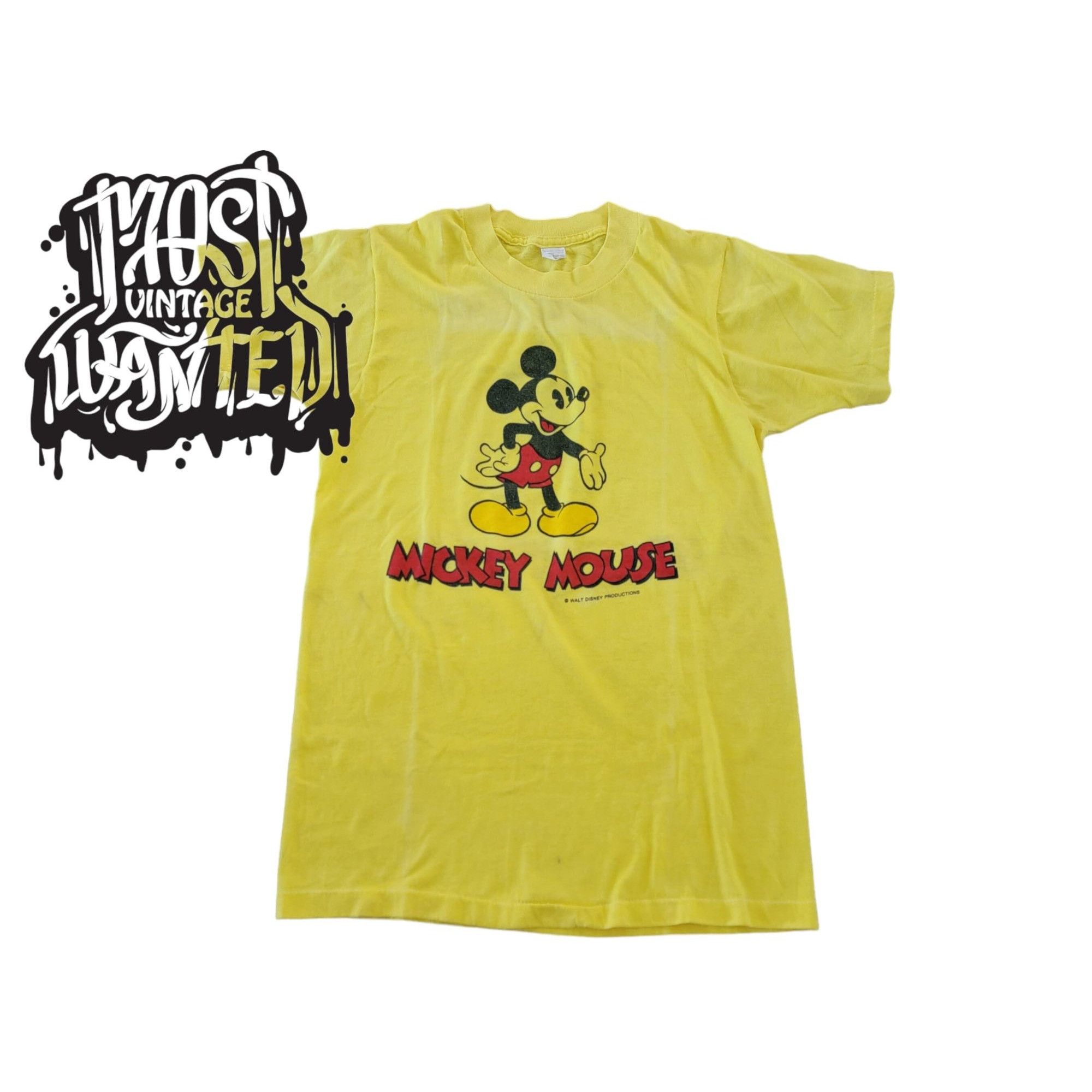 image of Vintage 1970S Tropix Togs Mickey Mouse T-Shirt in Yellow, Men's (Size XS)