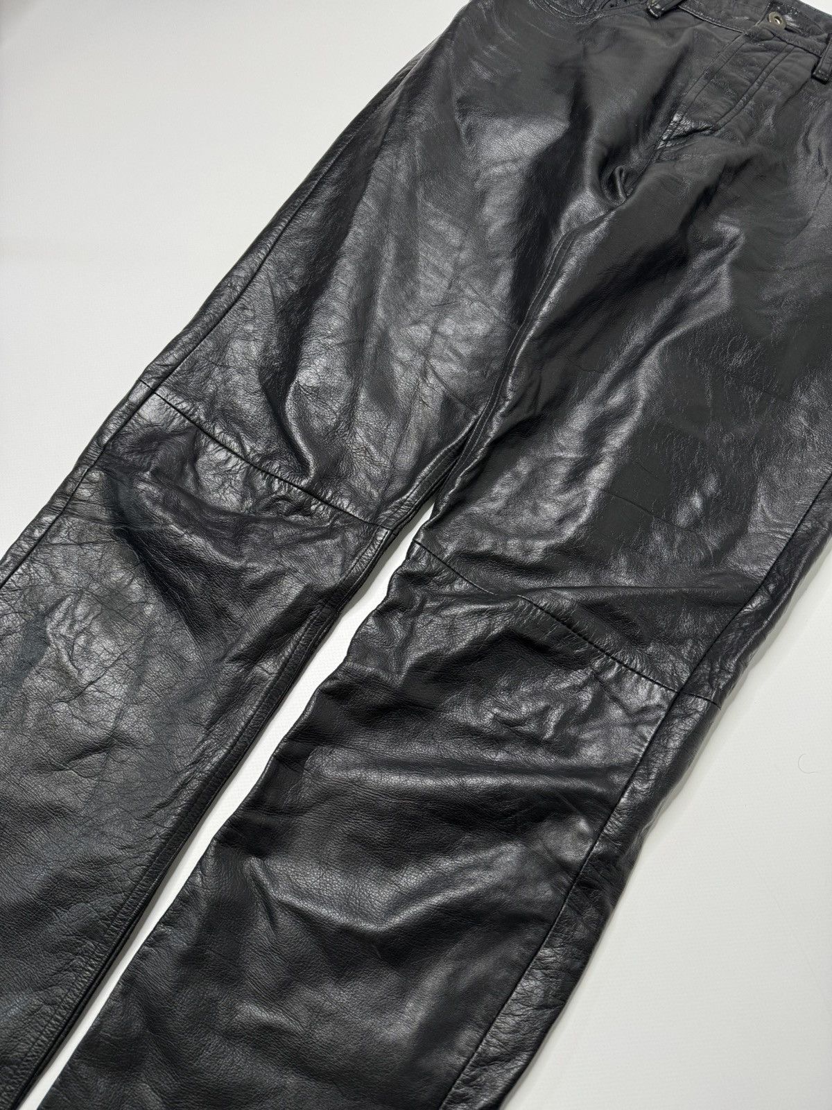 Vintage Vintage avant garde genuine leather pants y2k rick if6was9 Size US 30 / EU 46 - 4 Thumbnail