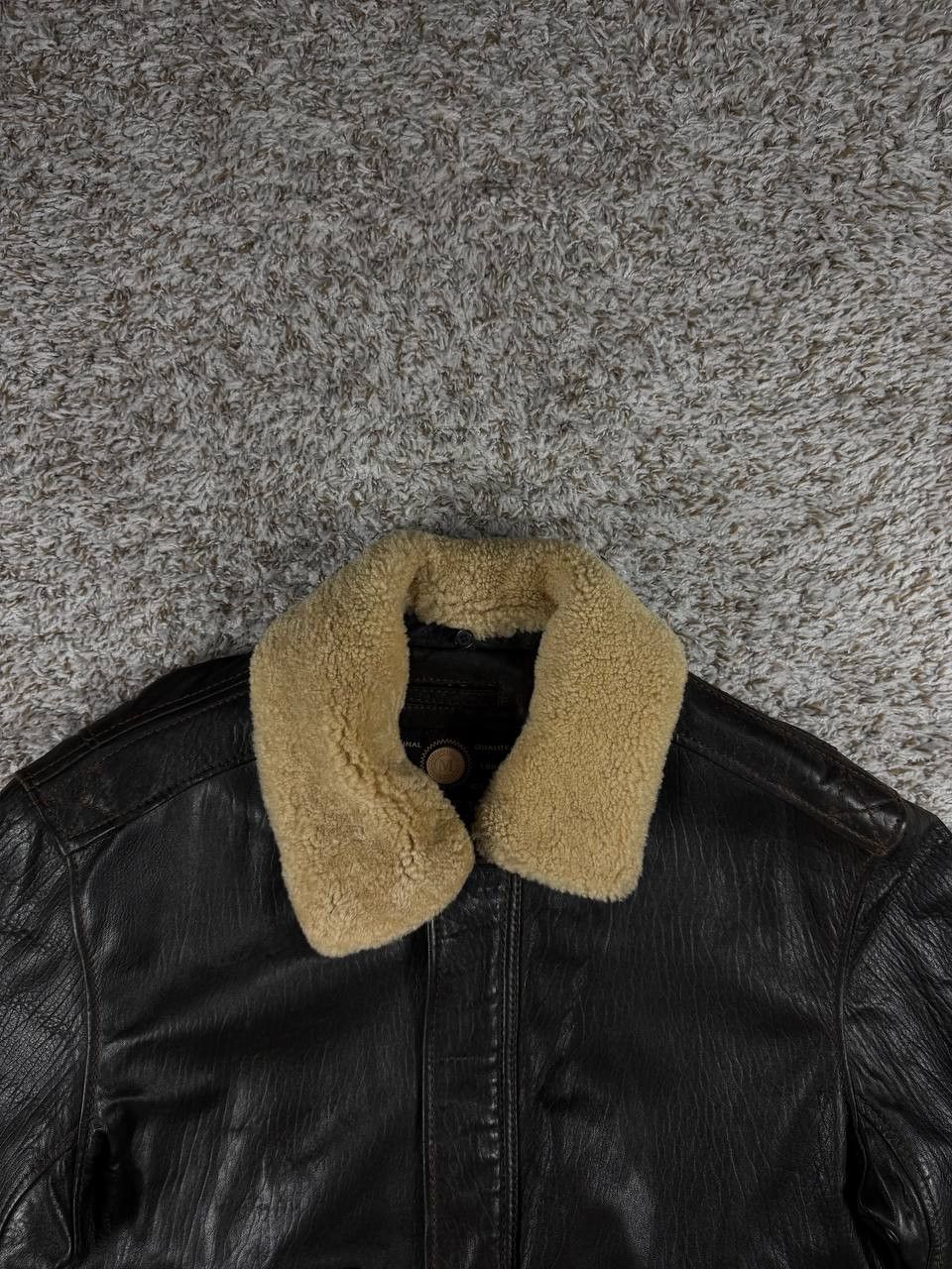 Andrew Marc 2005 Marc New York Leather Bomber Jacket Shearling Collar Size US XL / EU 56 / 4 - 2 Thumbnail