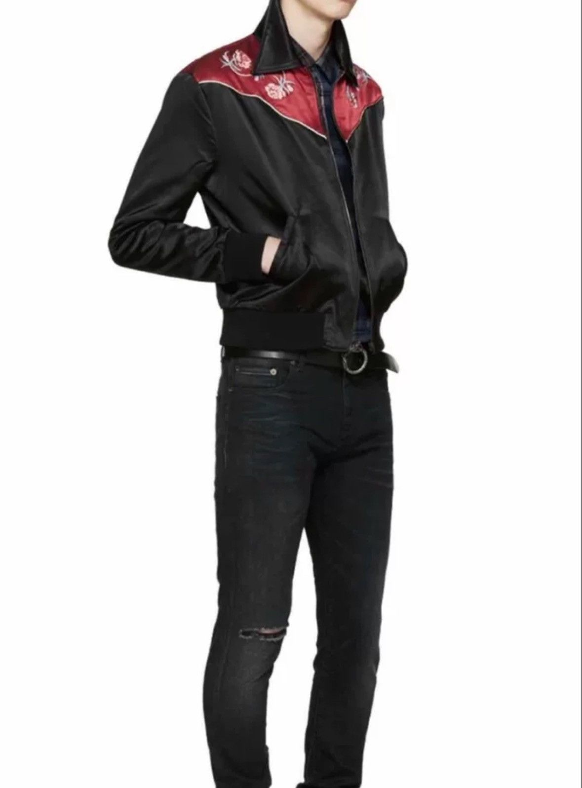 Saint Laurent Paris × Yves Saint Laurent Saint Laurent 16fw Black and Red Jacket2412-Nextarrow Size US XS / EU 42 / 0 - 8 Thumbnail