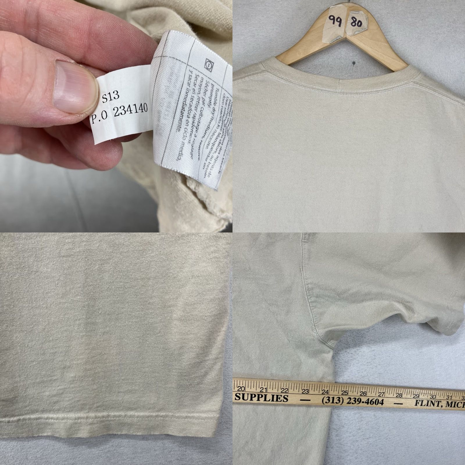 Carhartt Carhartt Mens T-Shirt Beige L Crew Neck Heavy Cotton Pockets Logo Embroidered Regular Fit Short Sleeve Solid 2010s Vintage: No Size US L / EU 52-54 / 3 - 9 Thumbnail