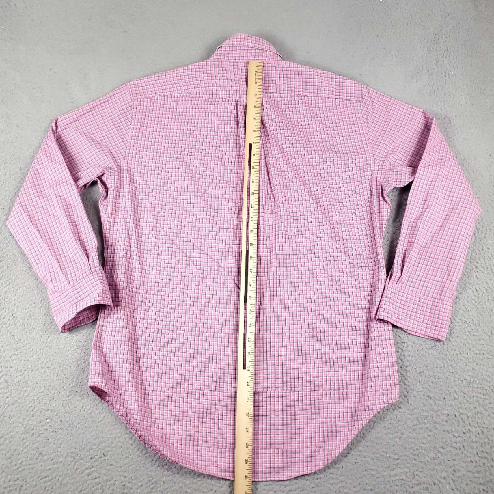 Ralph Lauren Ralph Lauren Dress Shirt Mens 15.5 Pink Plaid Button-Down Long Sleeve Cotton Size 40R - 3 Thumbnail