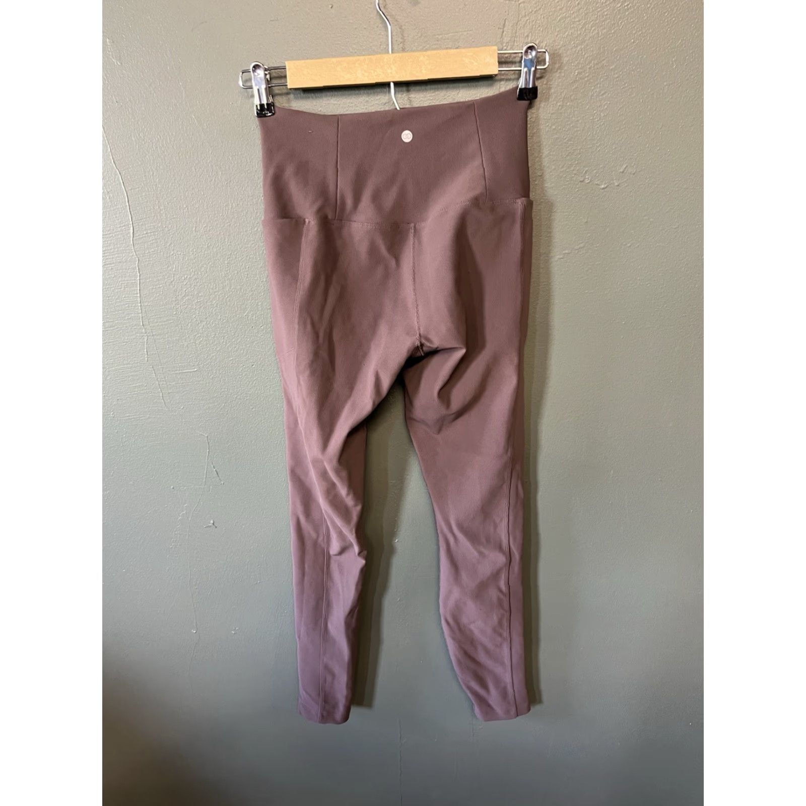 Vintage Calia Womens Cropped Leggings Pull On Ribbed Purple Size S Size 28" / US 6 / IT 42 - 2 Thumbnail
