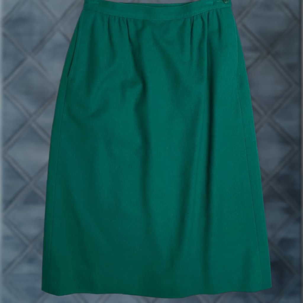 Pendleton VINTAGE Pendleton Green 100% Virgin Wool Skirt Made In USA Womens Size 8P Skirt Long Pleated Women Mens? Size 30" / US 8 / IT 44 - 1 Thumbnail