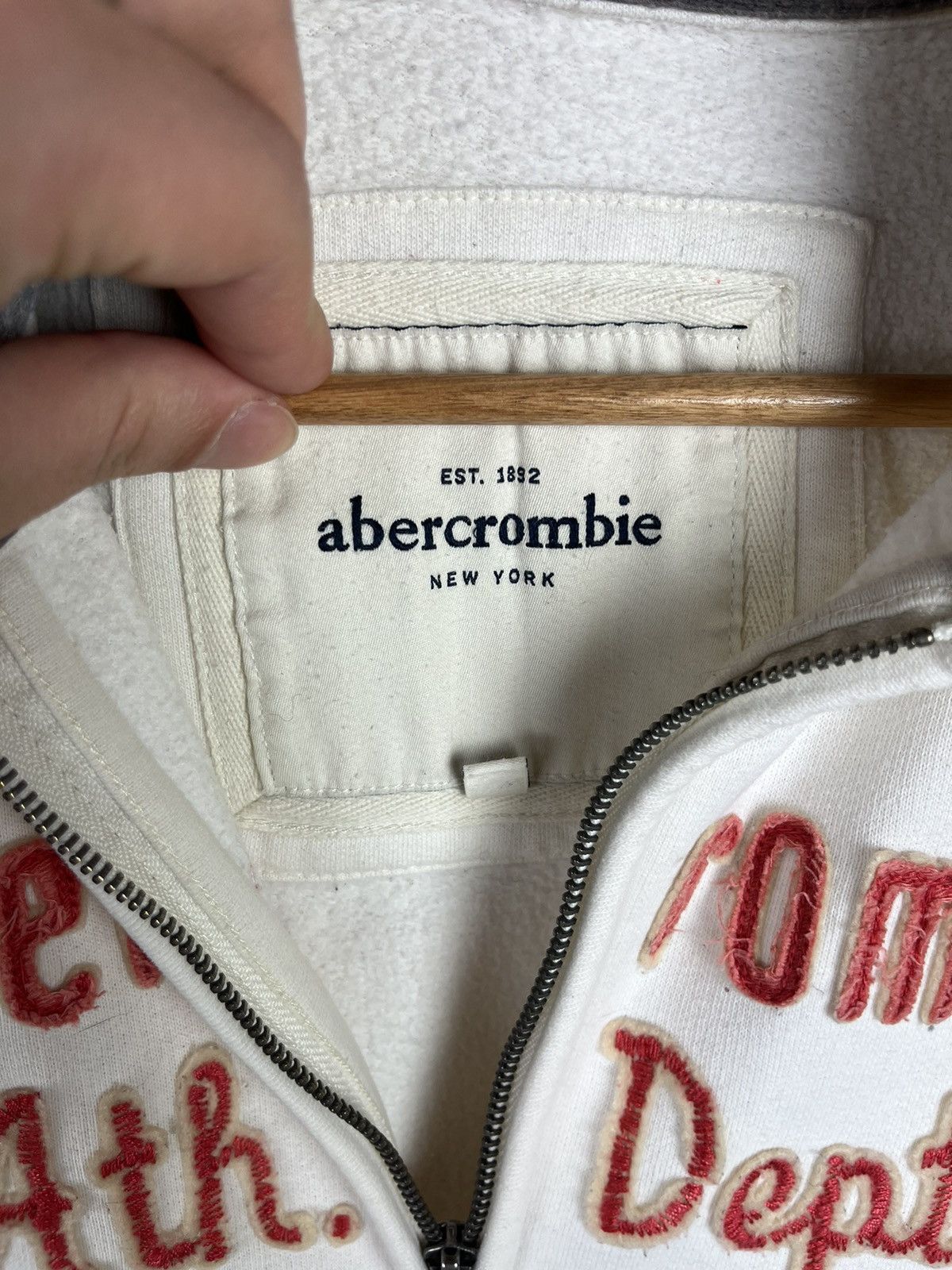 Abercrombie & Fitch Abercrombie & Fitch Y2K Muscle Women's Zip Up Hoodie White Size L / US 10 / IT 46 - 11 Thumbnail