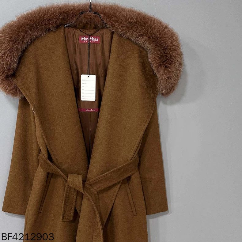 Max Mara Max Mara Wool coat with fur collar Size L / US 10 / IT 46 - 2 Thumbnail