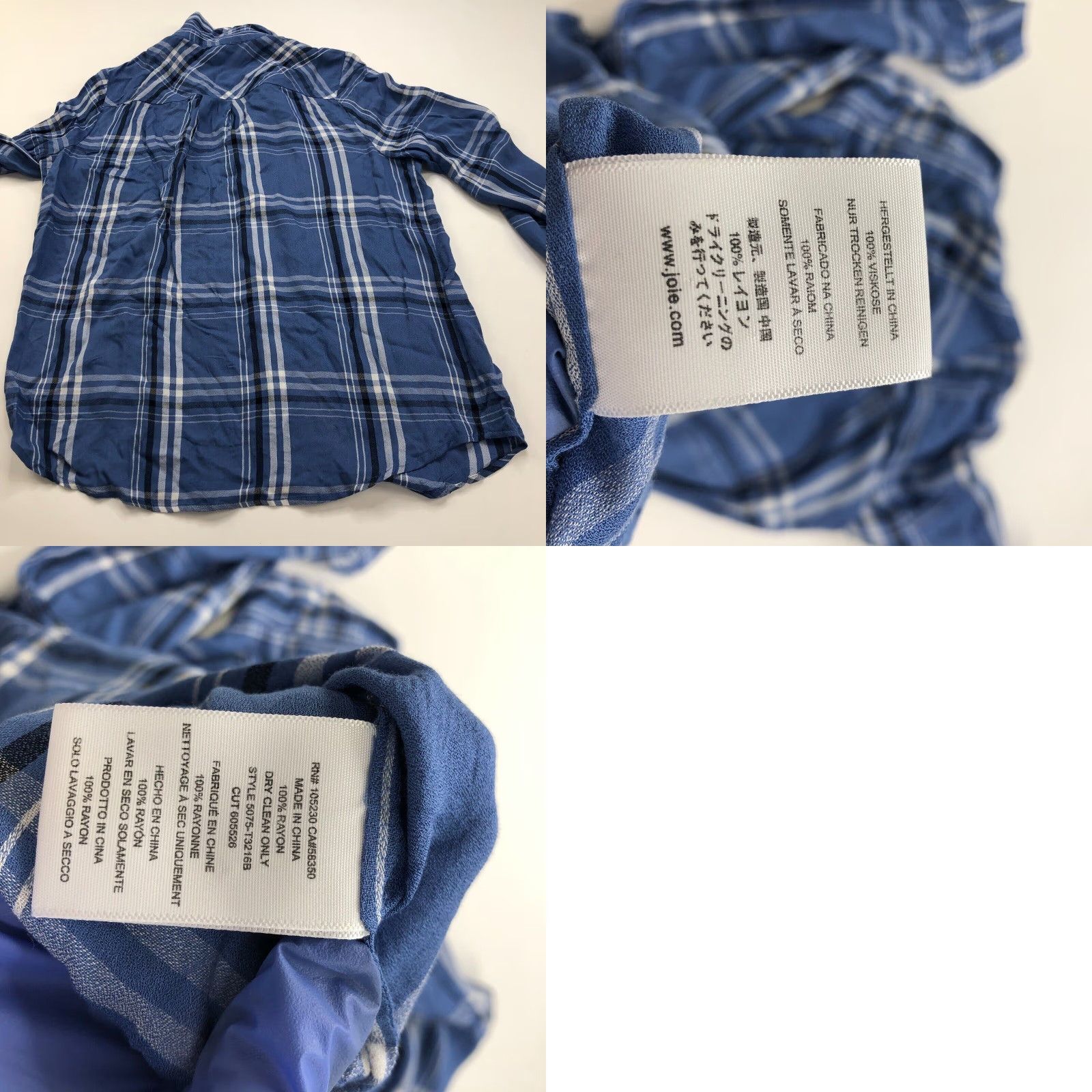Joie JOIE Shirt XS Multicolor Plaid 100% Rayon Lightweight Button-Up Long Sleeve Women Size XS / US 0-2 / IT 36-38 - 8 Thumbnail