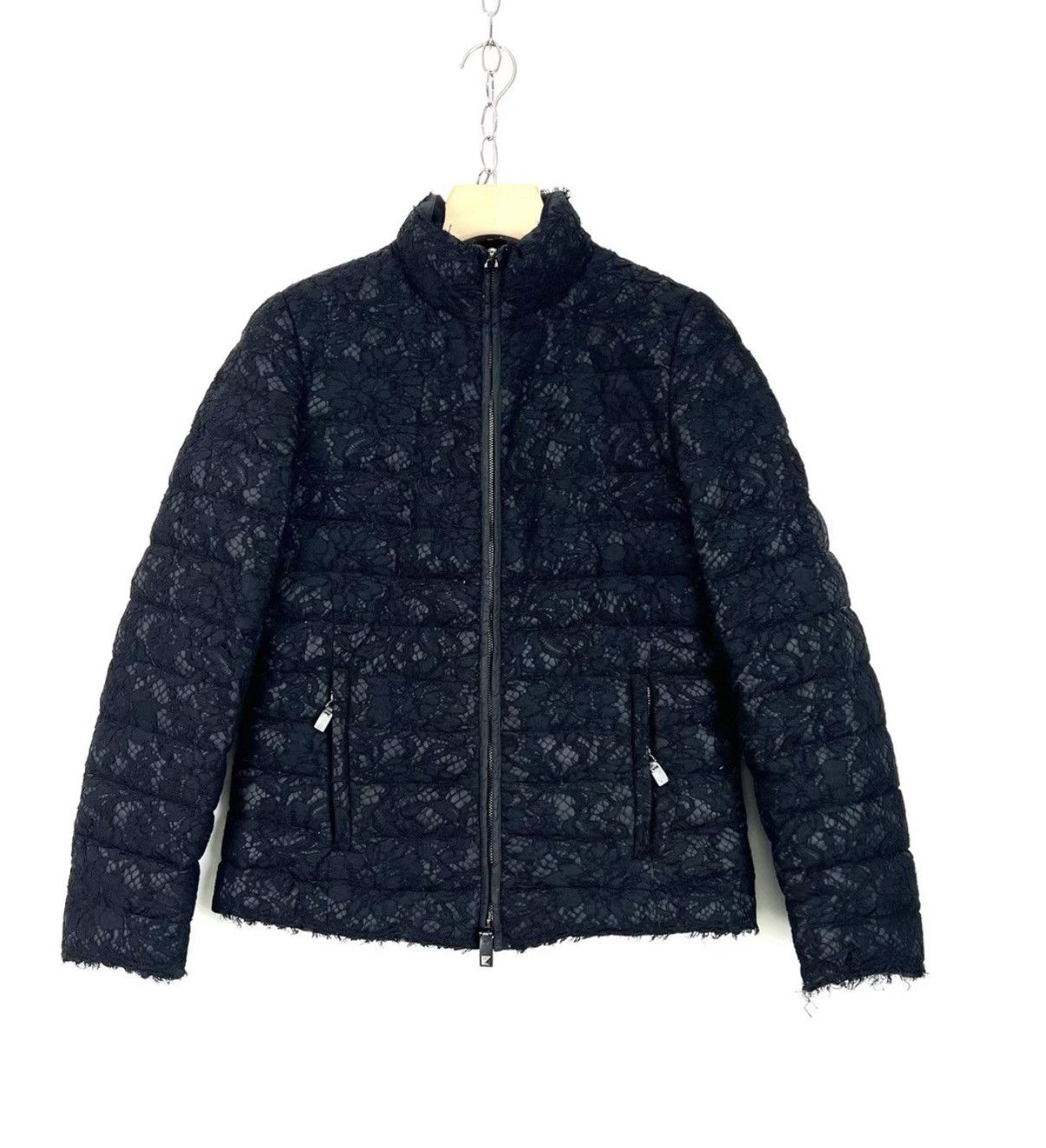 Valentino Valentino Black Lace Floral Down Jacket K12 Size XXL / US 16-18 / IT 52-54 - 1 Thumbnail